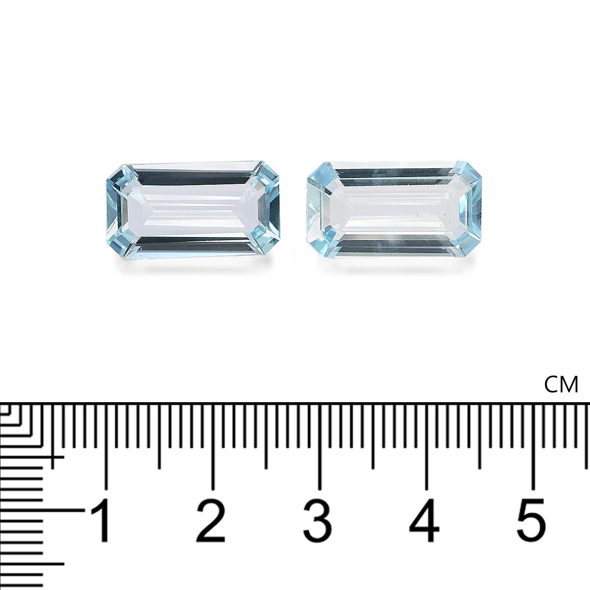 sky blue aquamarine, 9.19ct rectangular cut — view 4