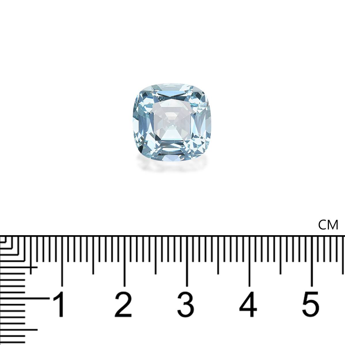 sky blue aquamarine, 6.97ct cushion cut — view 4