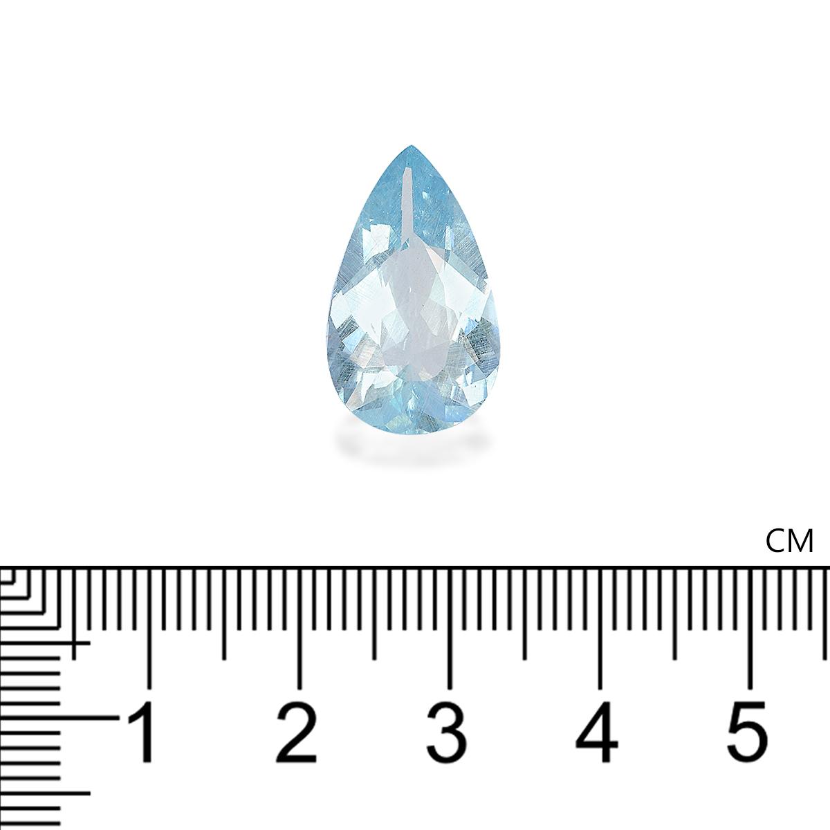 baby blue aquamarine, 7.27ct pear cut — view 4