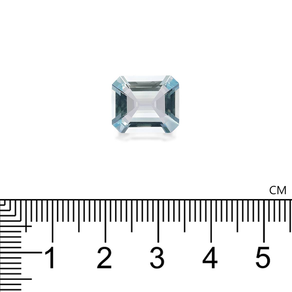 baby blue aquamarine, 4.88ct rectangular cut — view 4