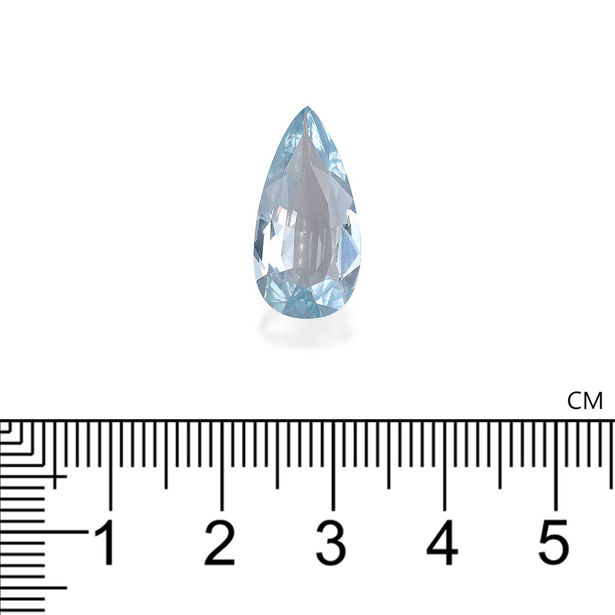sky blue aquamarine, 5.57ct pear cut — view 4
