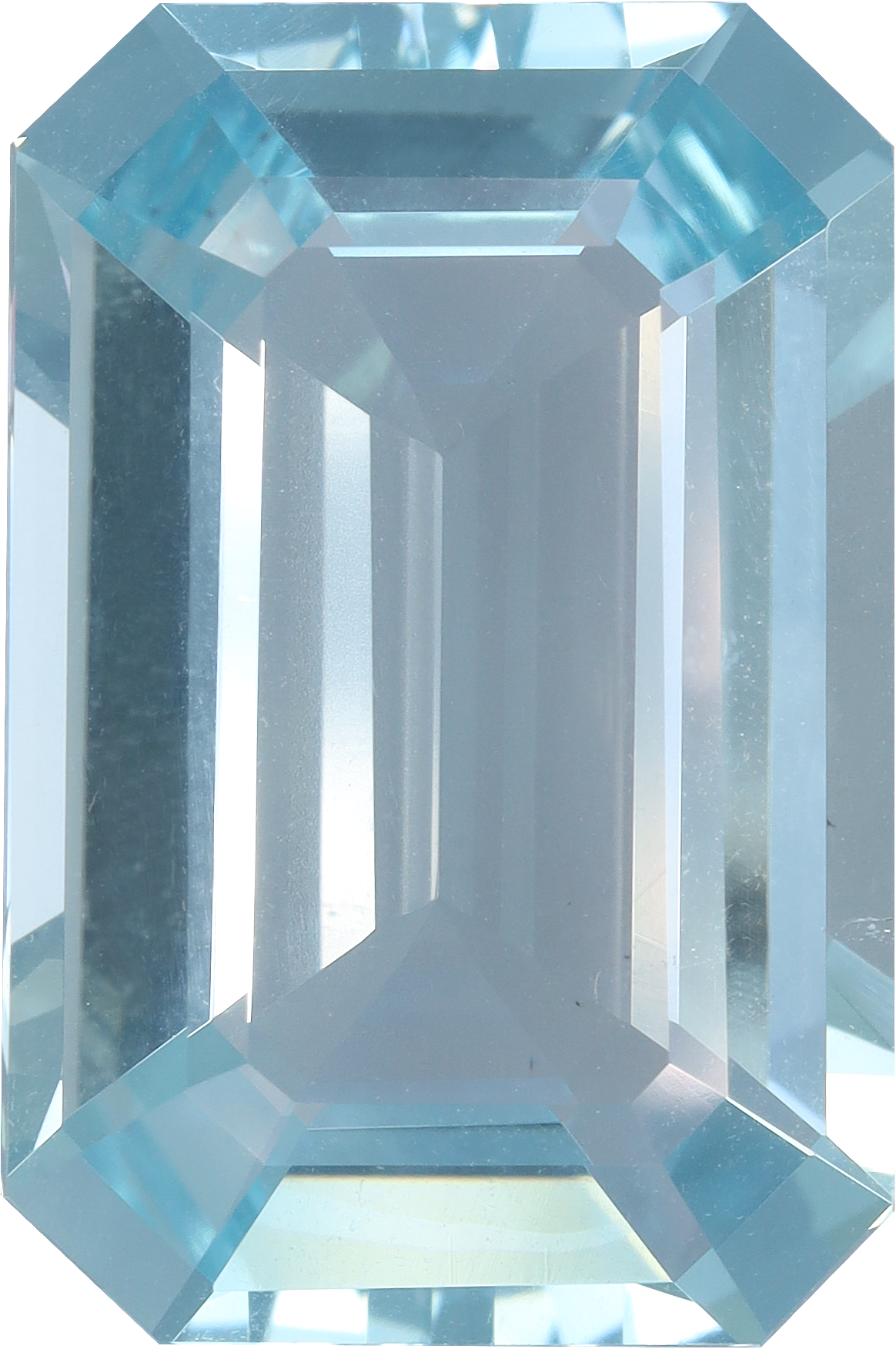 Rectangular cut aquamarine, 18.84 by 12.5 mm, shown at actual size