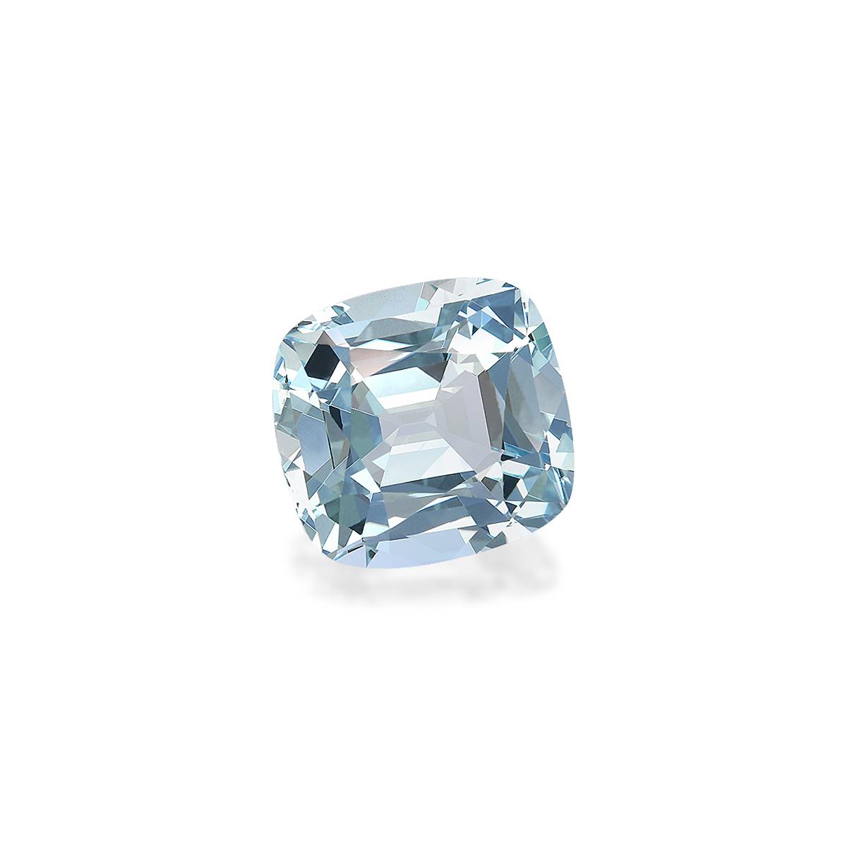 sky blue aquamarine, 7.34ct cushion cut — view 3