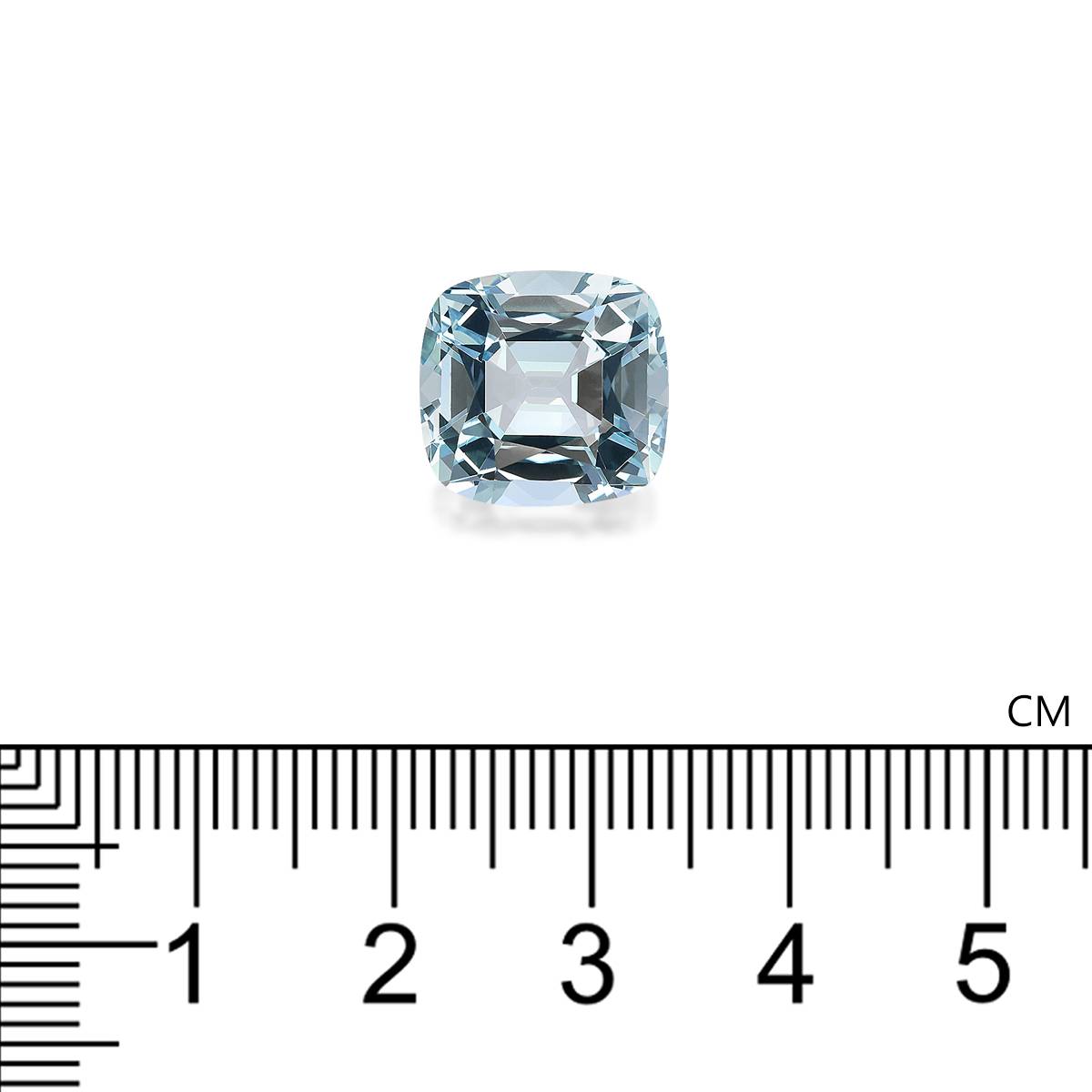 sky blue aquamarine, 7.34ct cushion cut — view 4