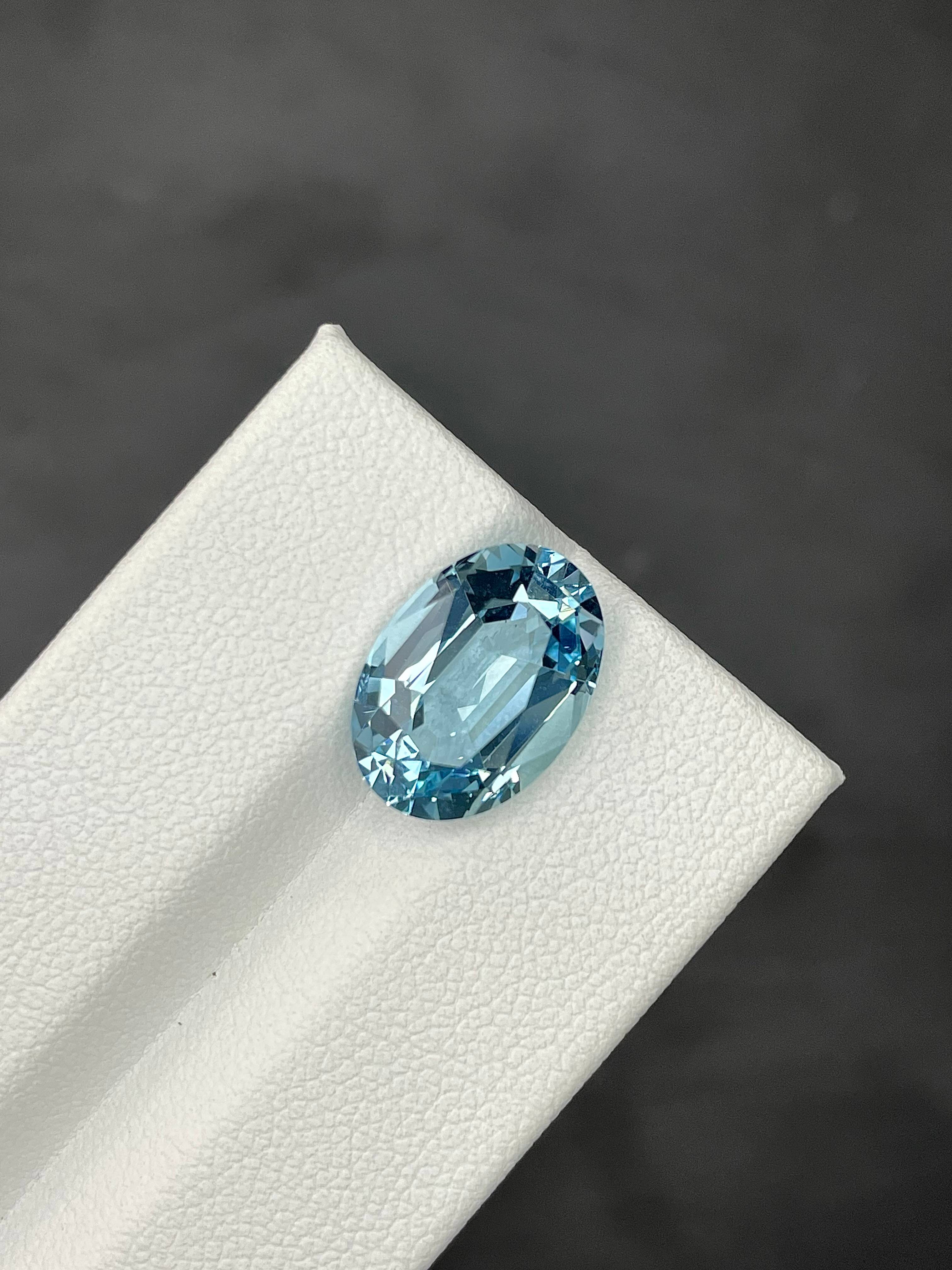 baby blue aquamarine, 5.18ct oval cut — view 5