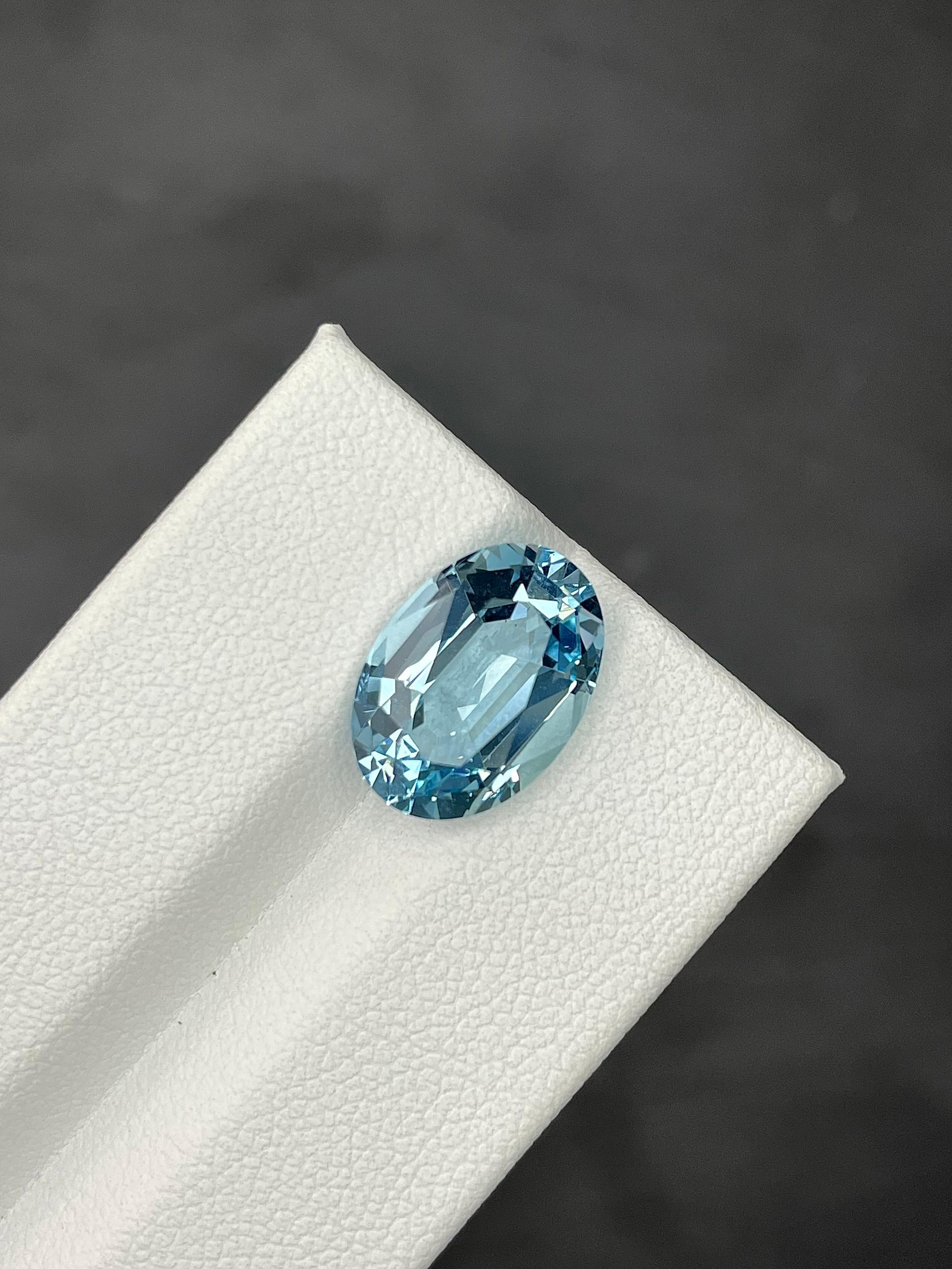 baby blue aquamarine, 5.18ct oval cut — view 5