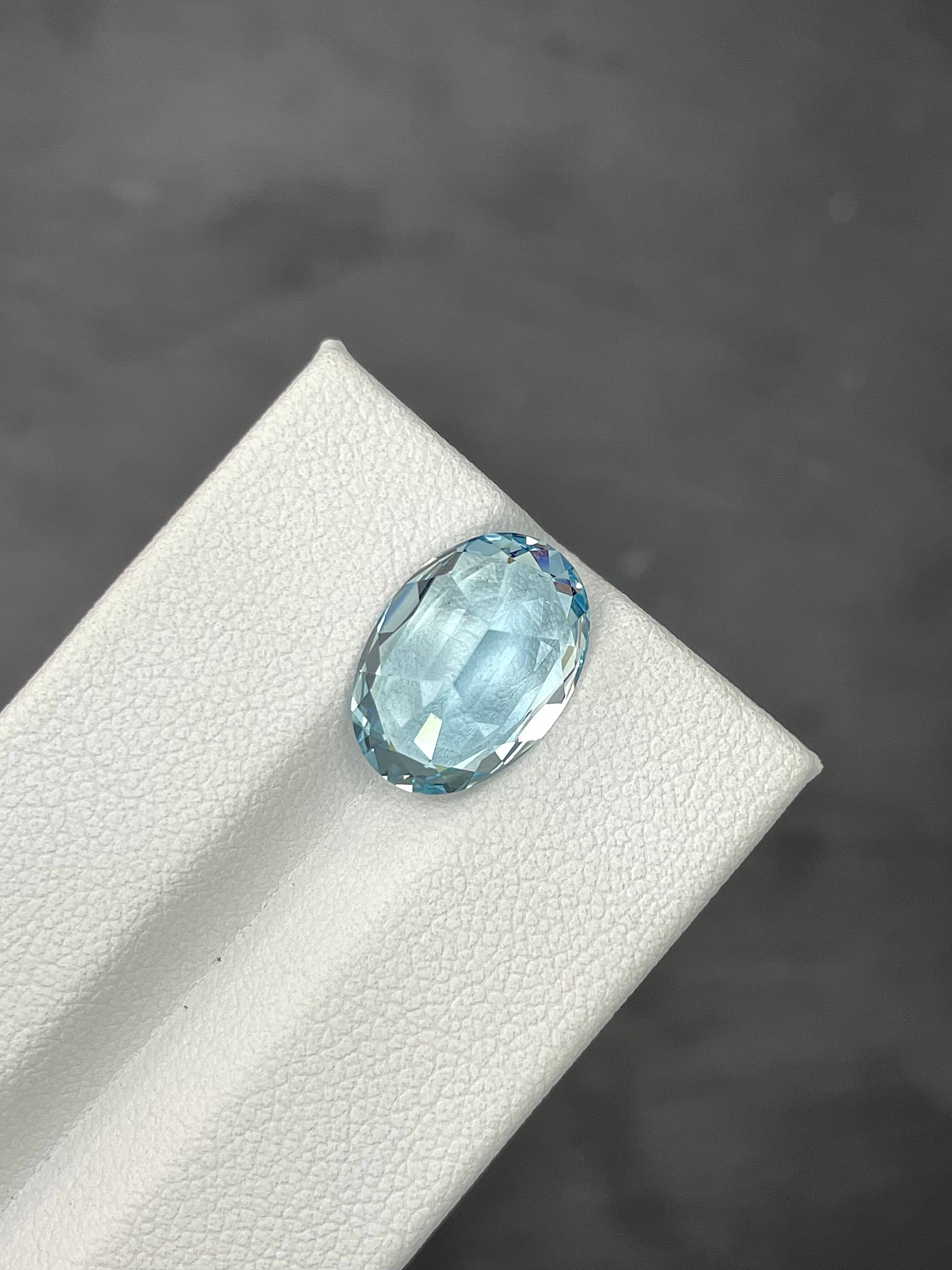 baby blue aquamarine, 5.18ct oval cut — view 6