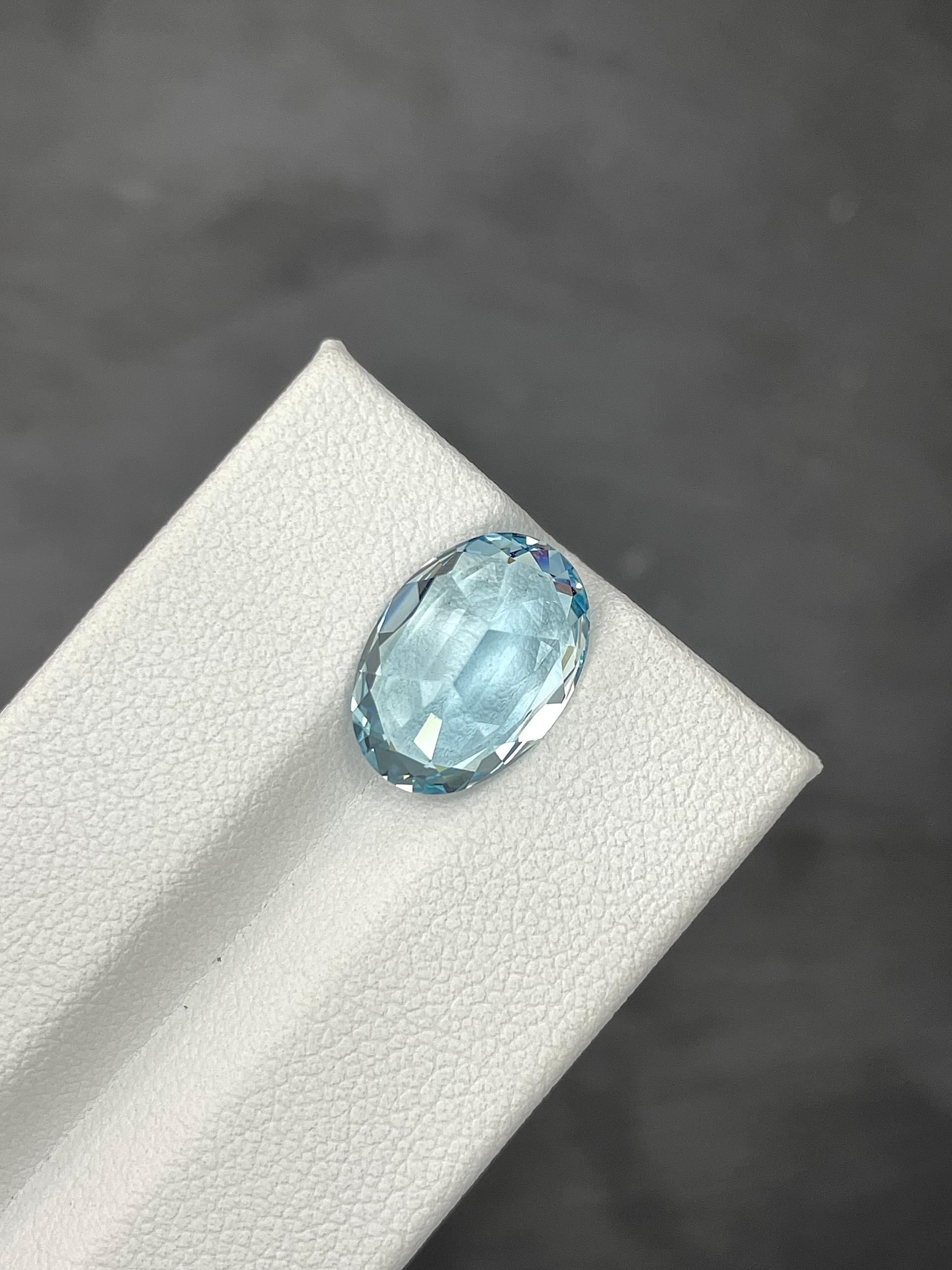 baby blue aquamarine, 5.18ct oval cut — view 6