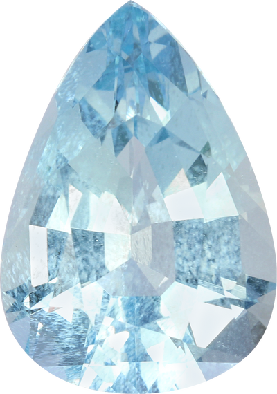 Pear cut aquamarine, 14.32 by 10.06 mm, shown at actual size