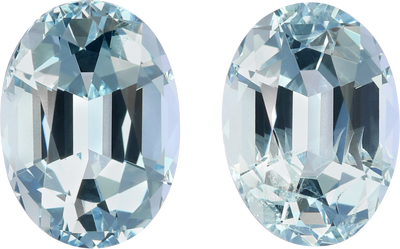 Oval cut aquamarine, 10.04 by 7.3 mm, shown at actual size