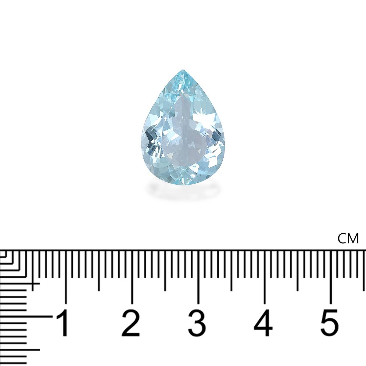 baby blue aquamarine, 8.36ct pear cut — view 4