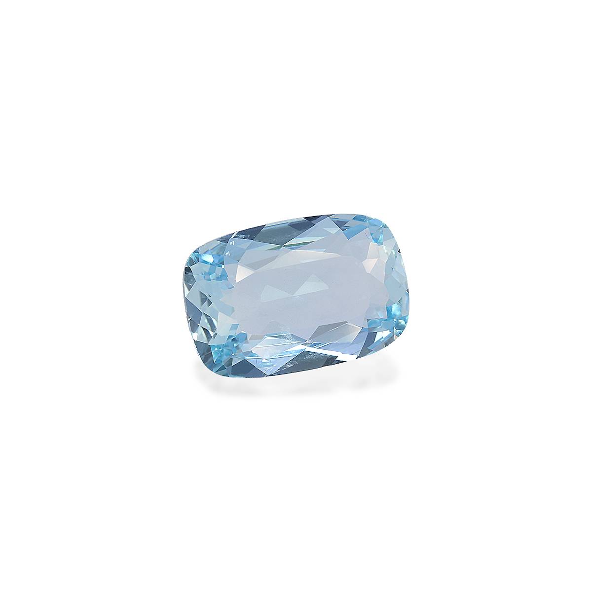 ice blue aquamarine, 5.34ct cushion cut — view 3