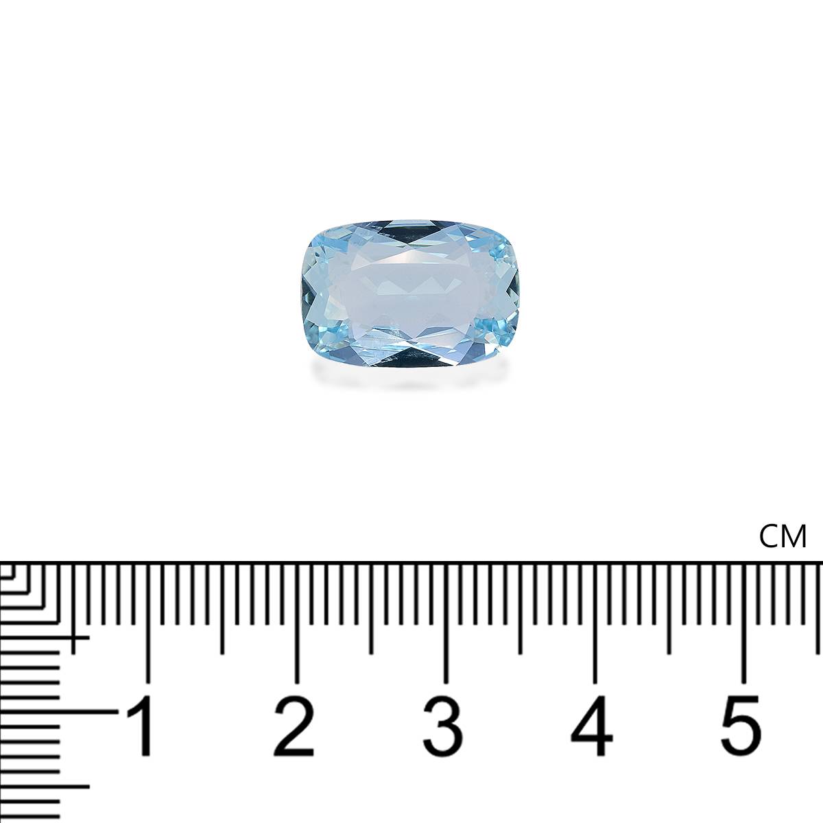 ice blue aquamarine, 5.34ct cushion cut — view 4