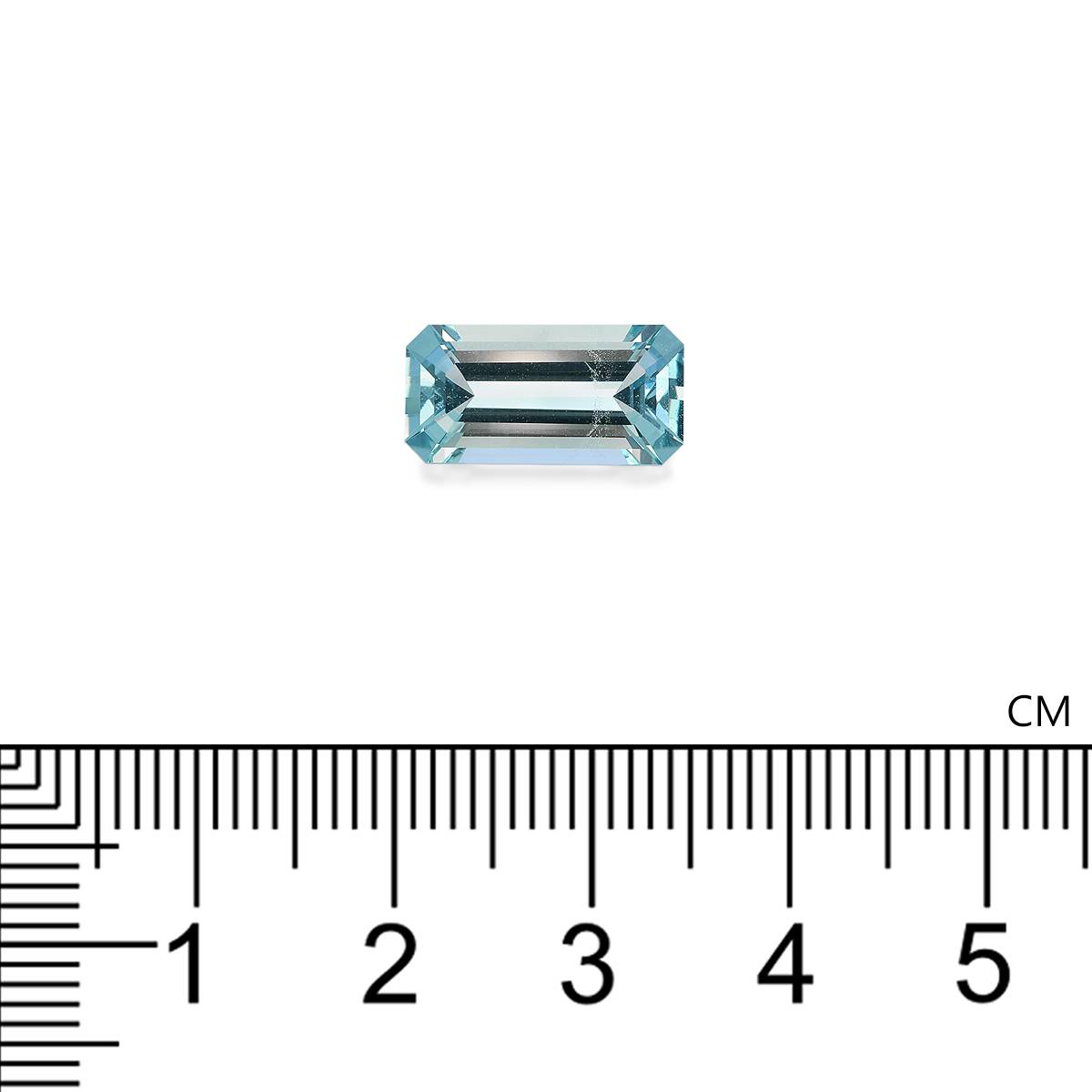 teal blue aquamarine, 3.8ct rectangular cut — view 4