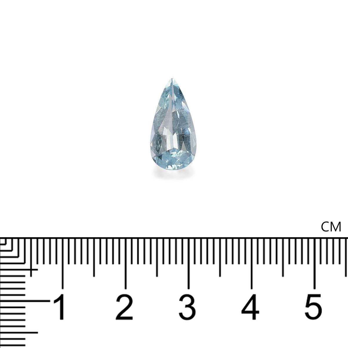 baby blue aquamarine, 2.92ct pear cut — view 4