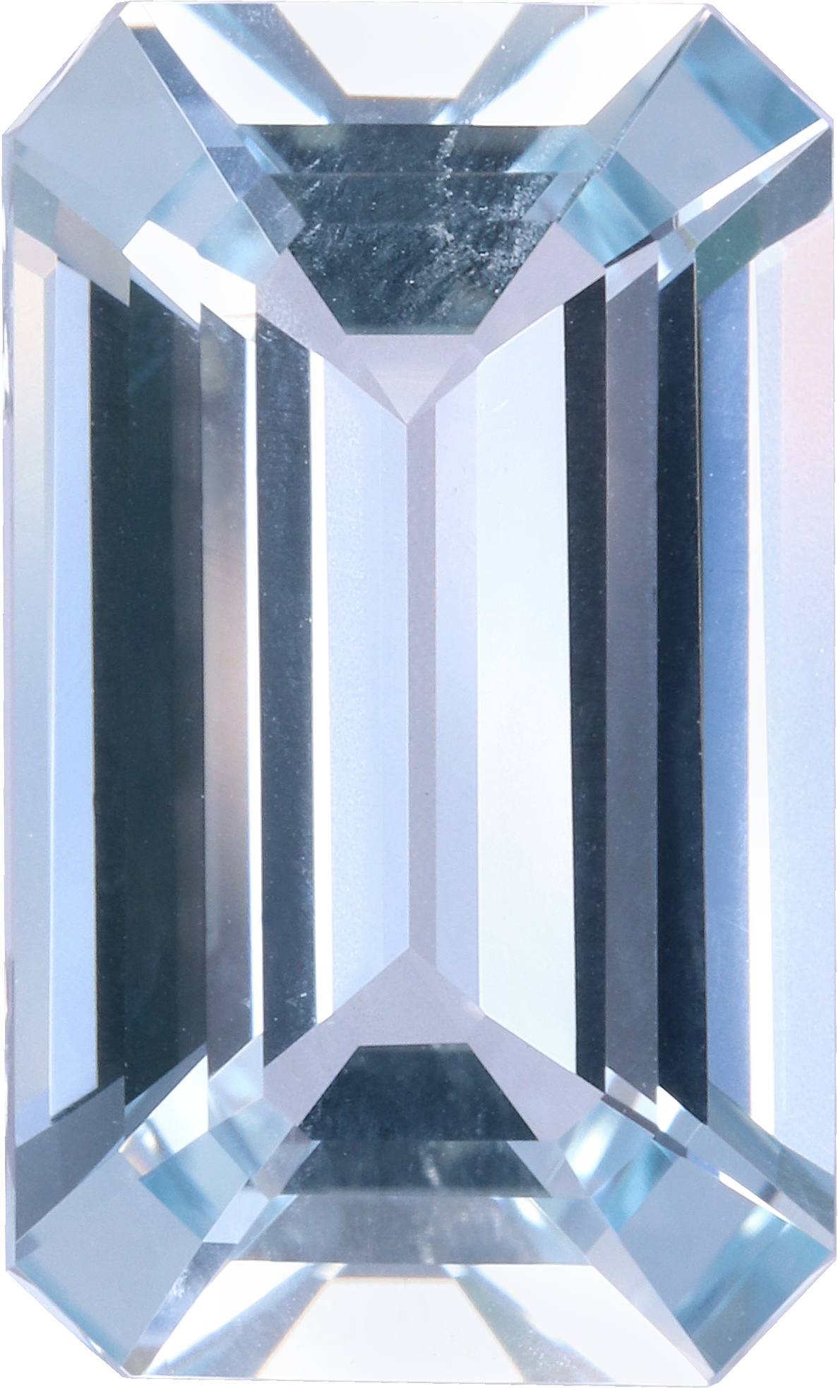 Rectangular cut aquamarine, 14.97 by 9.02 mm, shown at actual size