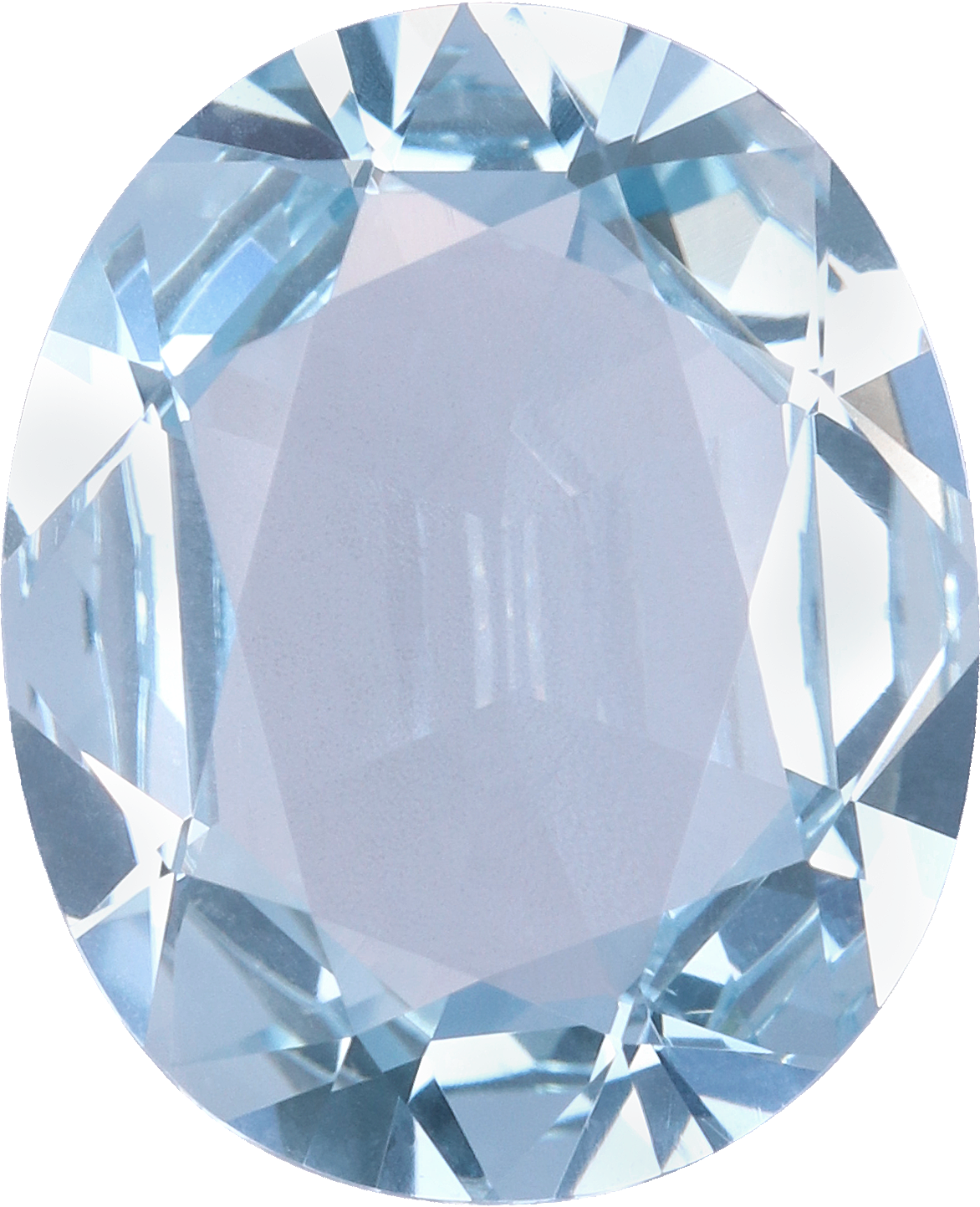 Oval cut aquamarine, 12.88 by 10.52 mm, shown at actual size