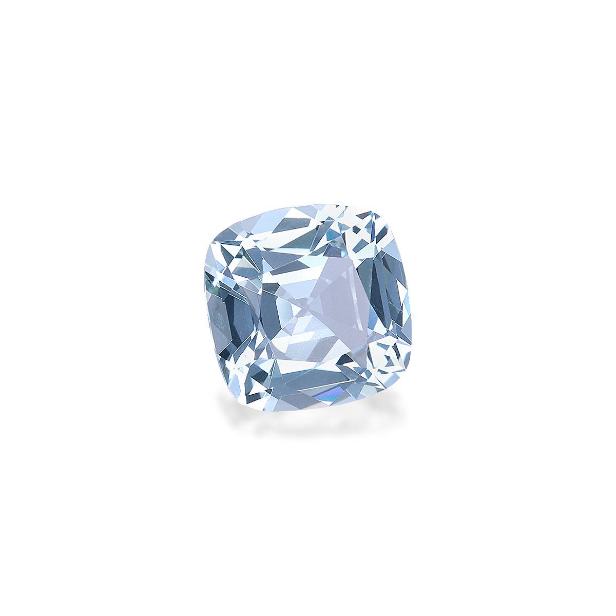 sky blue aquamarine, 3.48ct cushion cut — view 3