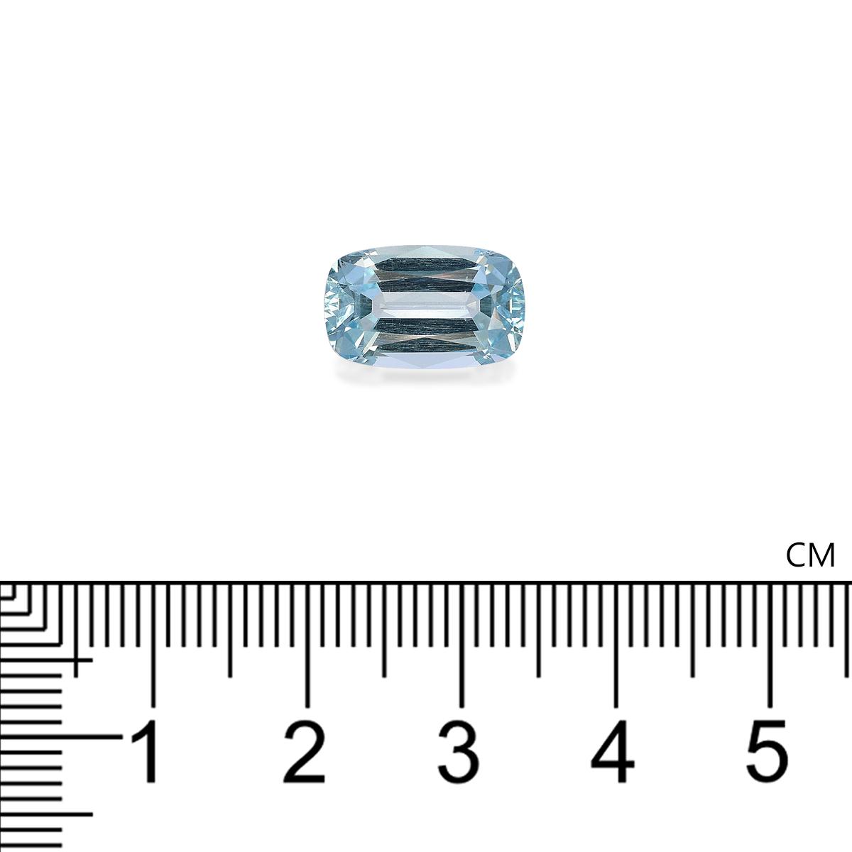 sky blue aquamarine, 4.11ct cushion cut — view 4