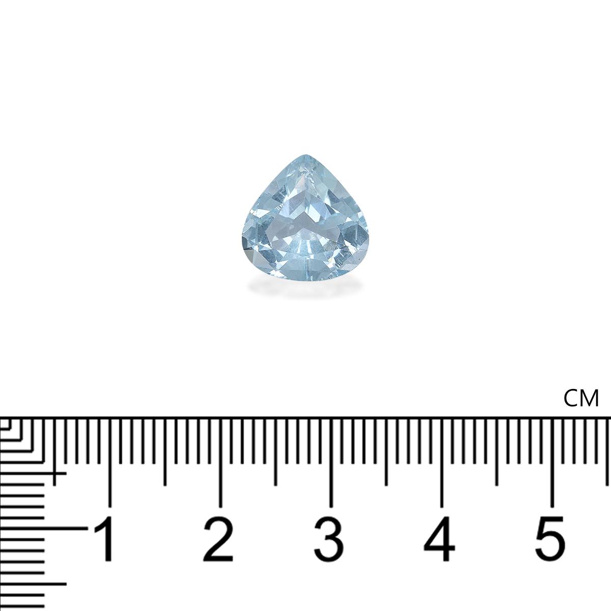 sky blue aquamarine, 4.37ct pear cut — view 4