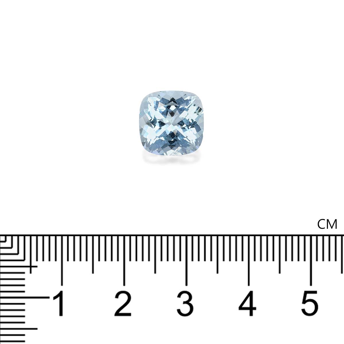 baby blue aquamarine, 4.83ct cushion cut — view 4