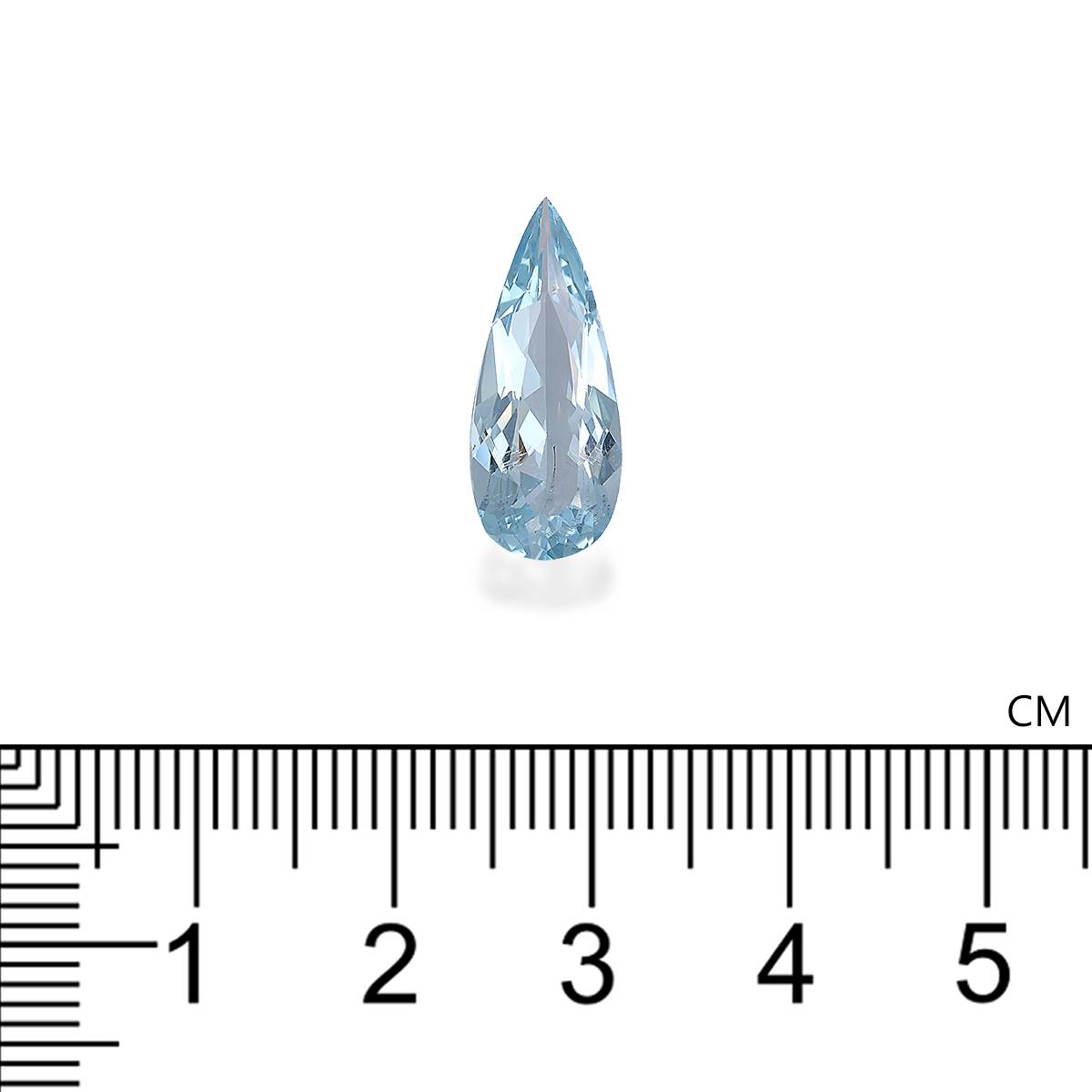 baby blue aquamarine, 4.39ct pear cut — view 4