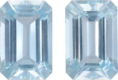 Rectangular cut aquamarine, 15.7 by 10.41 mm, shown at actual size