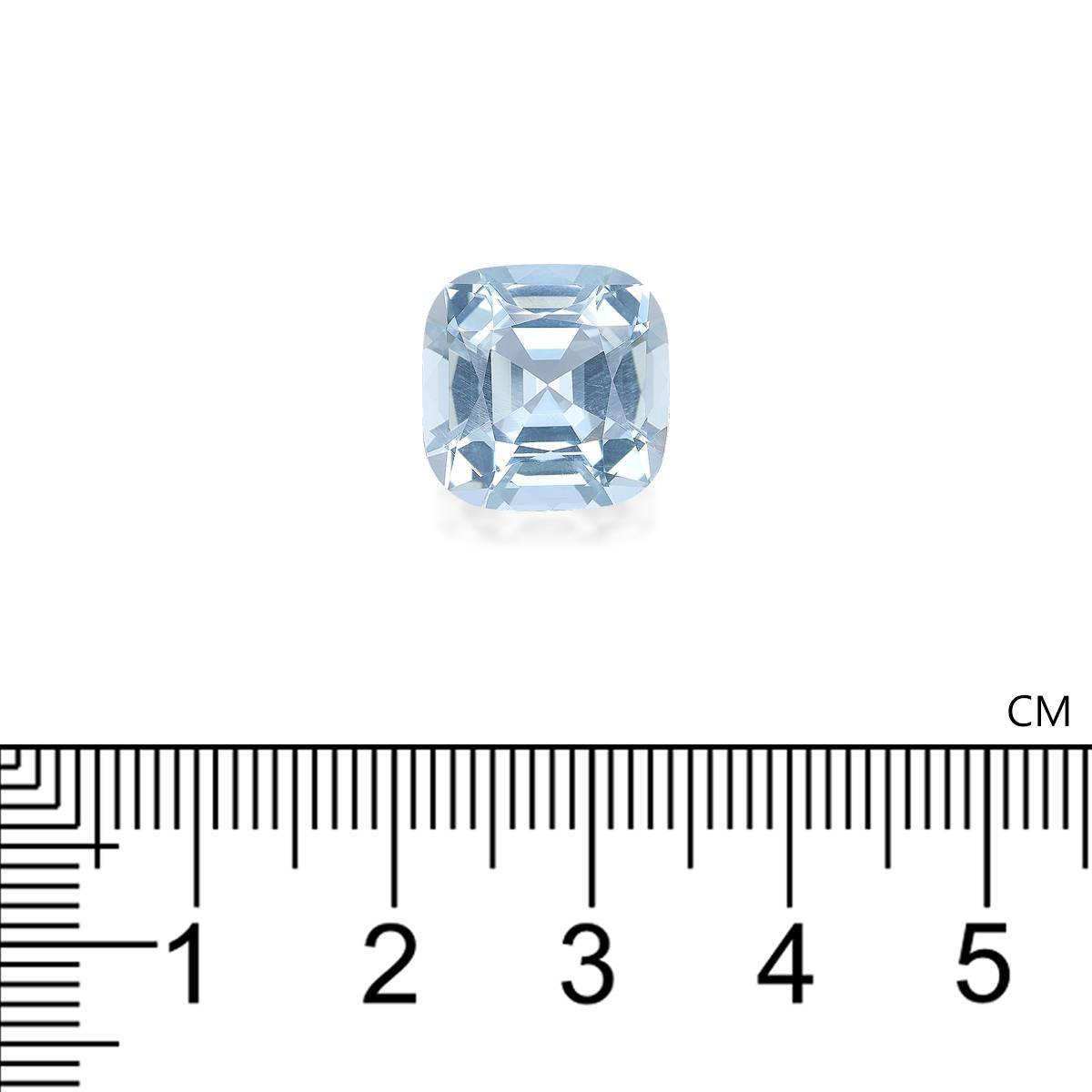 sky blue aquamarine, 7.38ct cushion cut — view 4