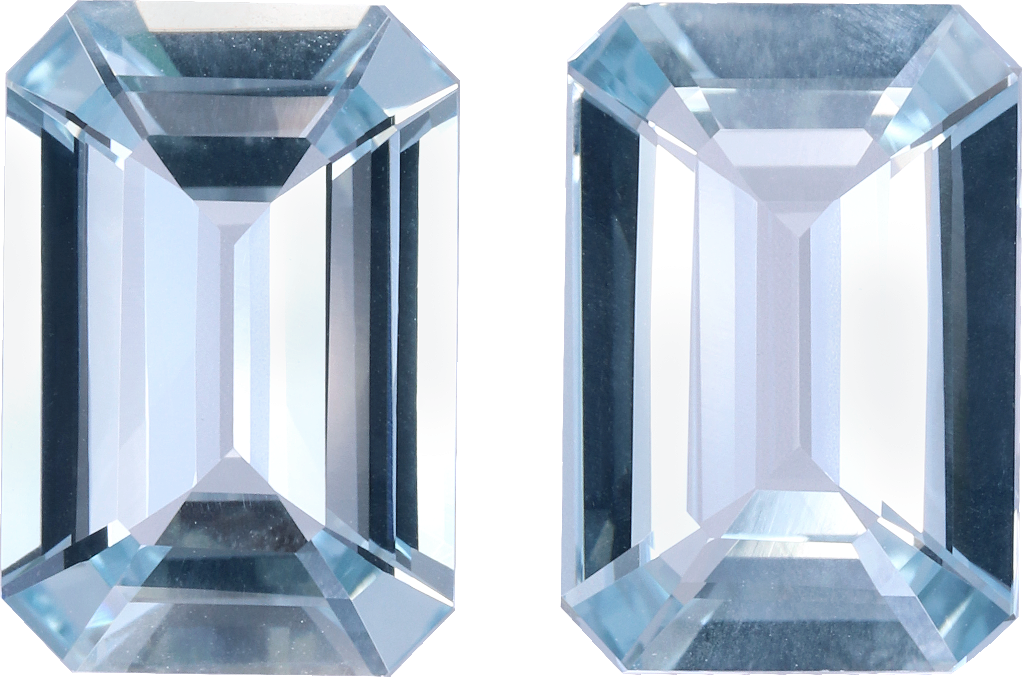 Rectangular cut aquamarine, 12.51 by 8.5 mm, shown at actual size