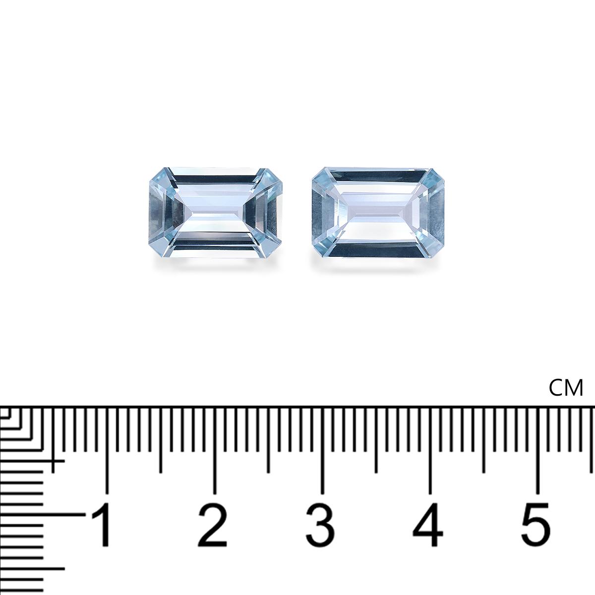 sky blue aquamarine, 7.42ct rectangular cut — view 4