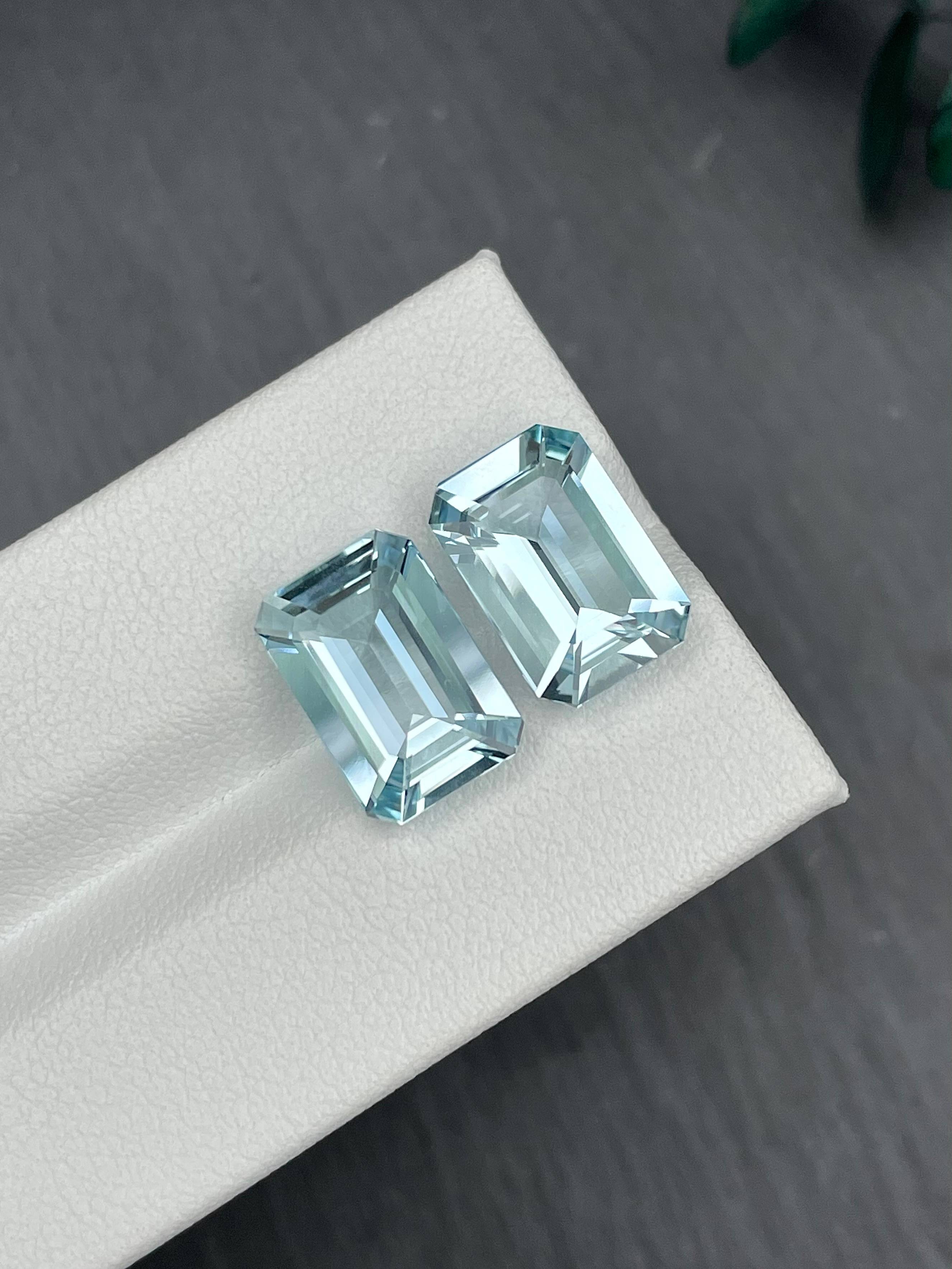 sky blue aquamarine, 7.42ct rectangular cut — view 5