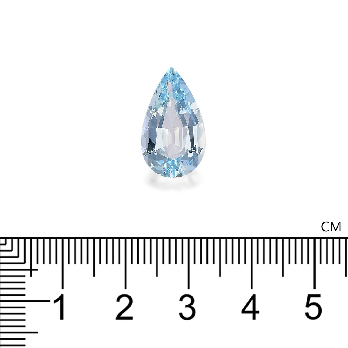 baby blue aquamarine, 6.01ct pear cut — view 4