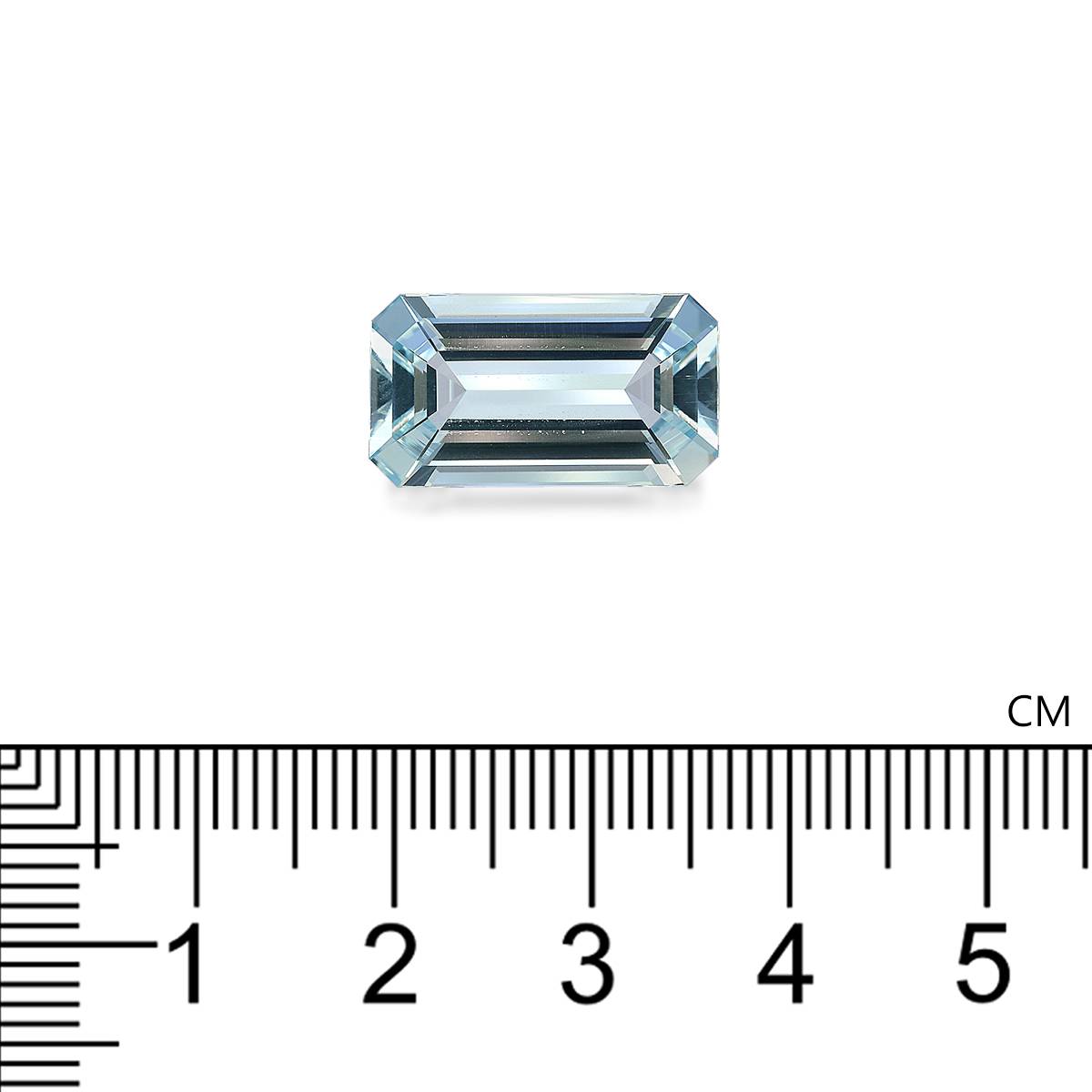 baby blue aquamarine, 6.95ct rectangular cut — view 4