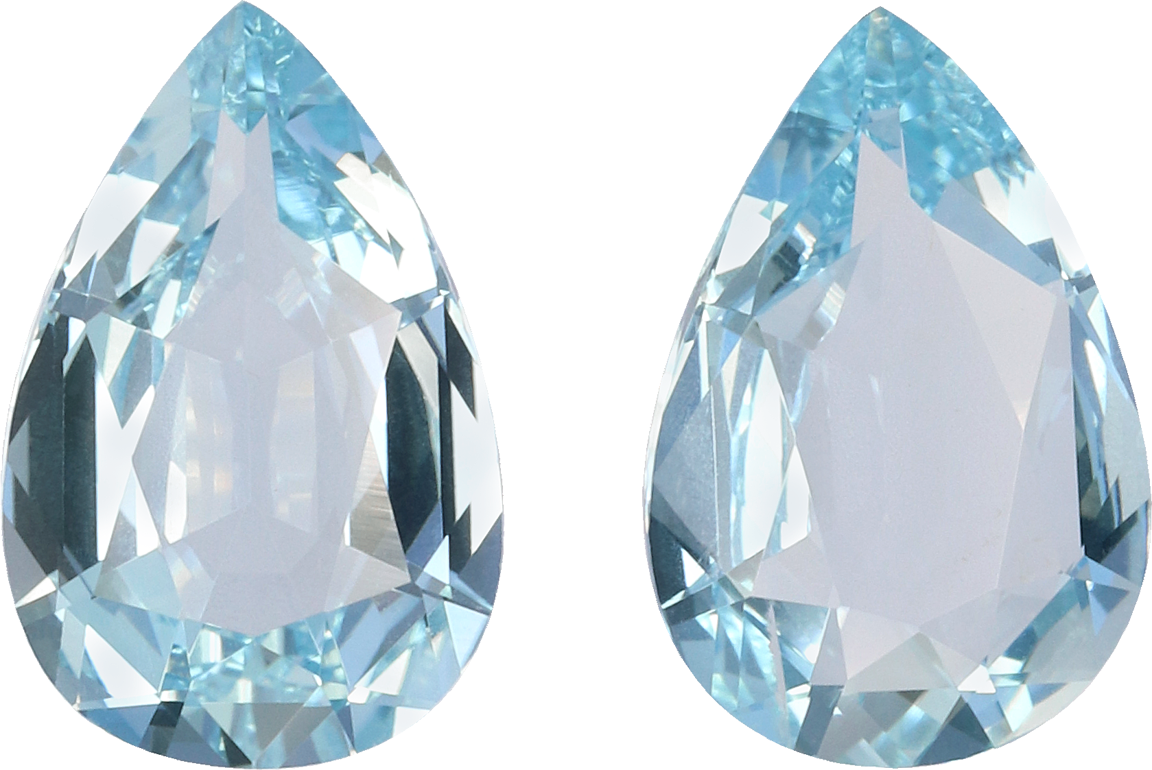 Pear cut aquamarine, 11.47 by 7.64 mm, shown at actual size