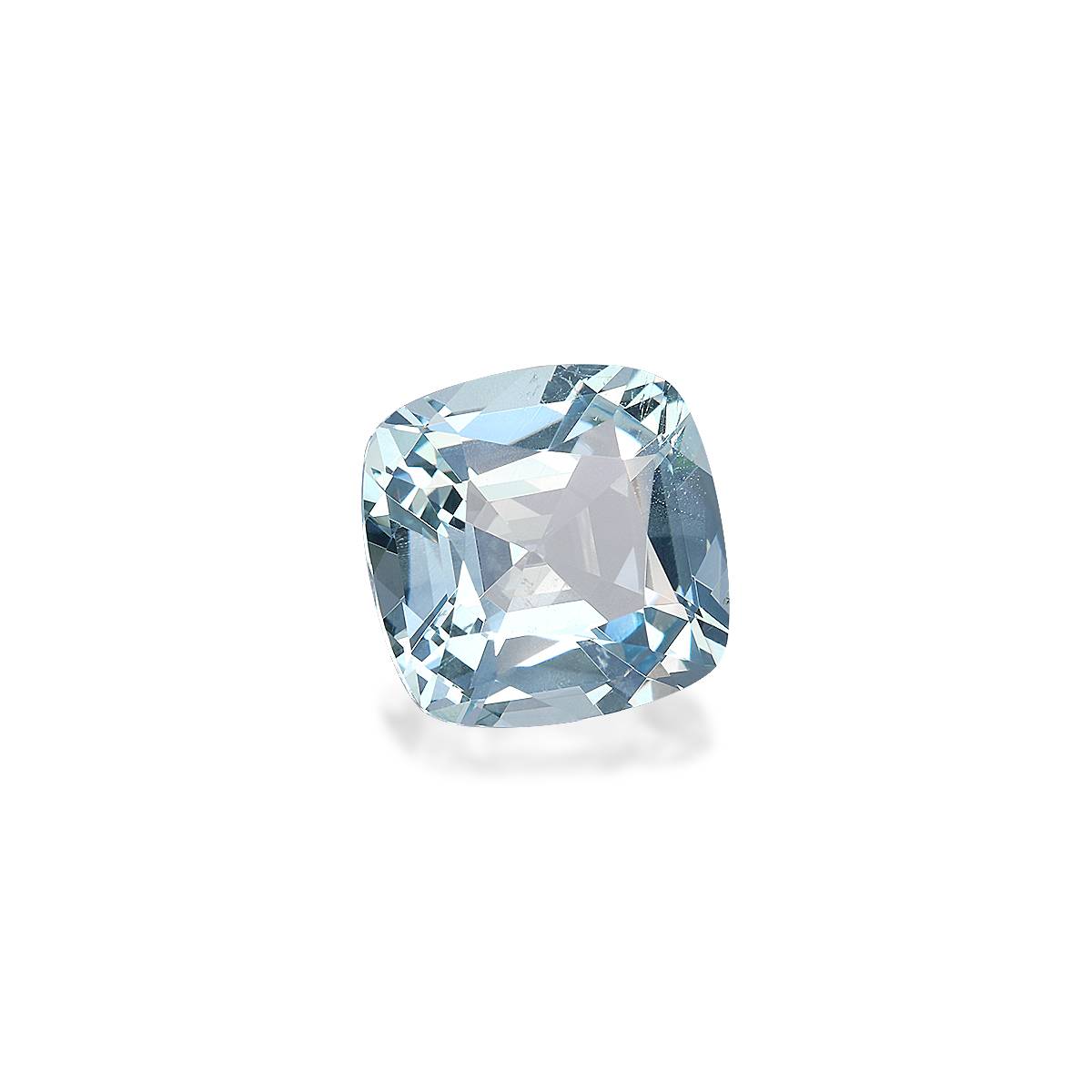 sky blue aquamarine, 3.32ct cushion cut — view 3