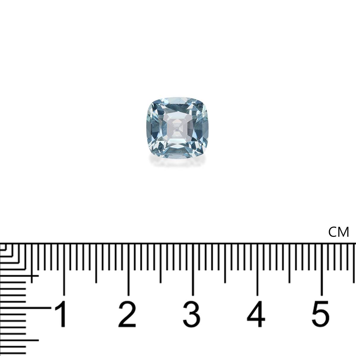 sky blue aquamarine, 3.32ct cushion cut — view 4