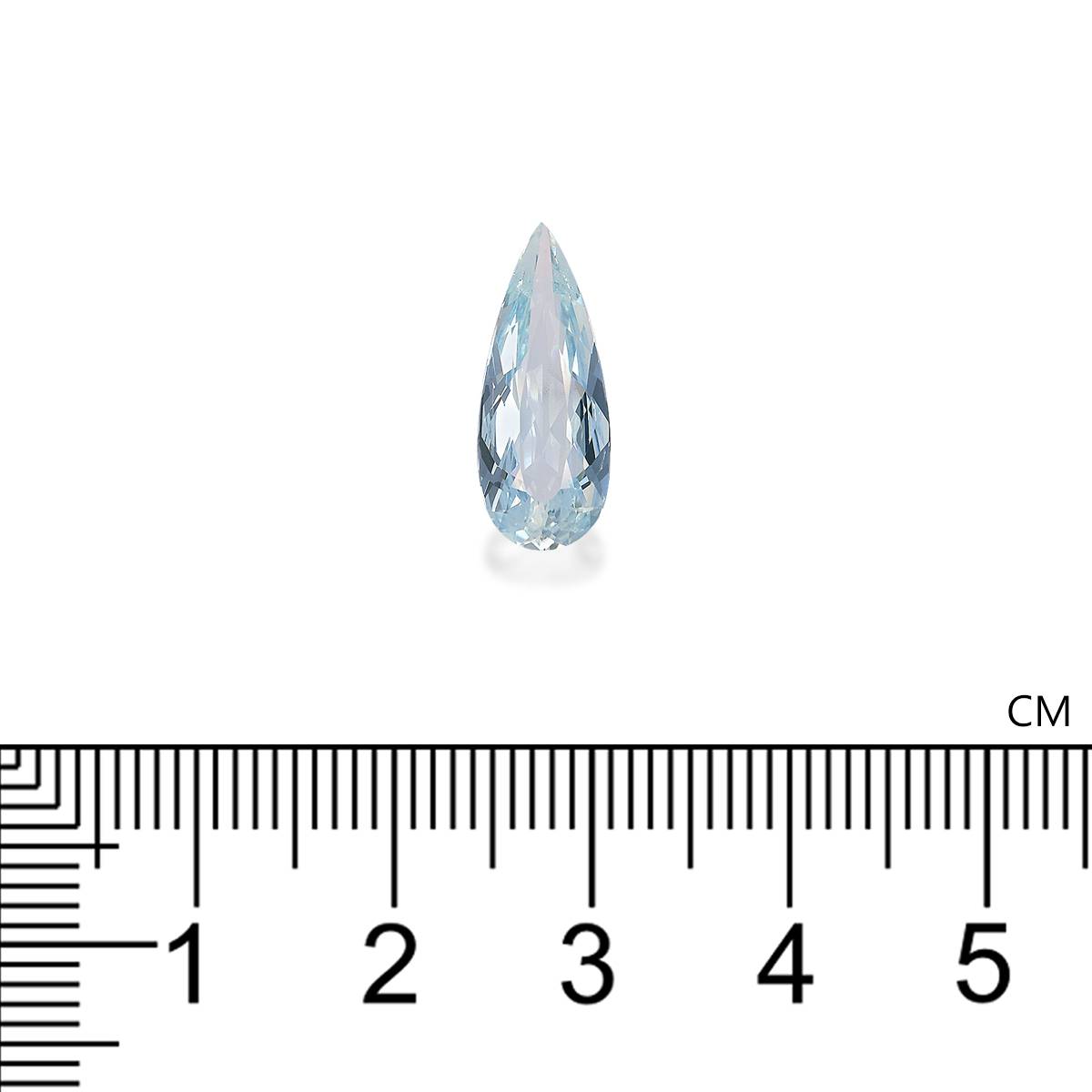 baby blue aquamarine, 3.22ct pear cut — view 4