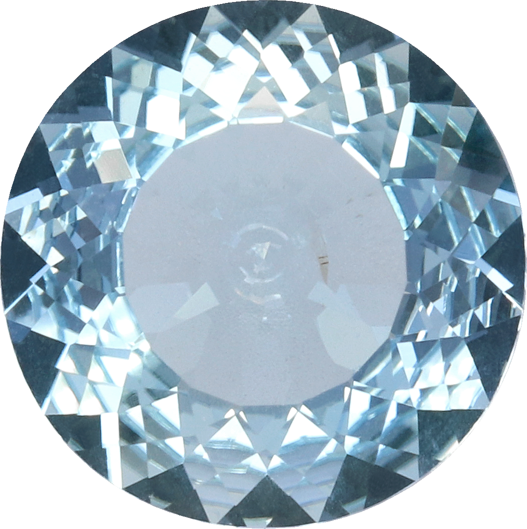 Square cut aquamarine, 8.94 by 8.94 mm, shown at actual size