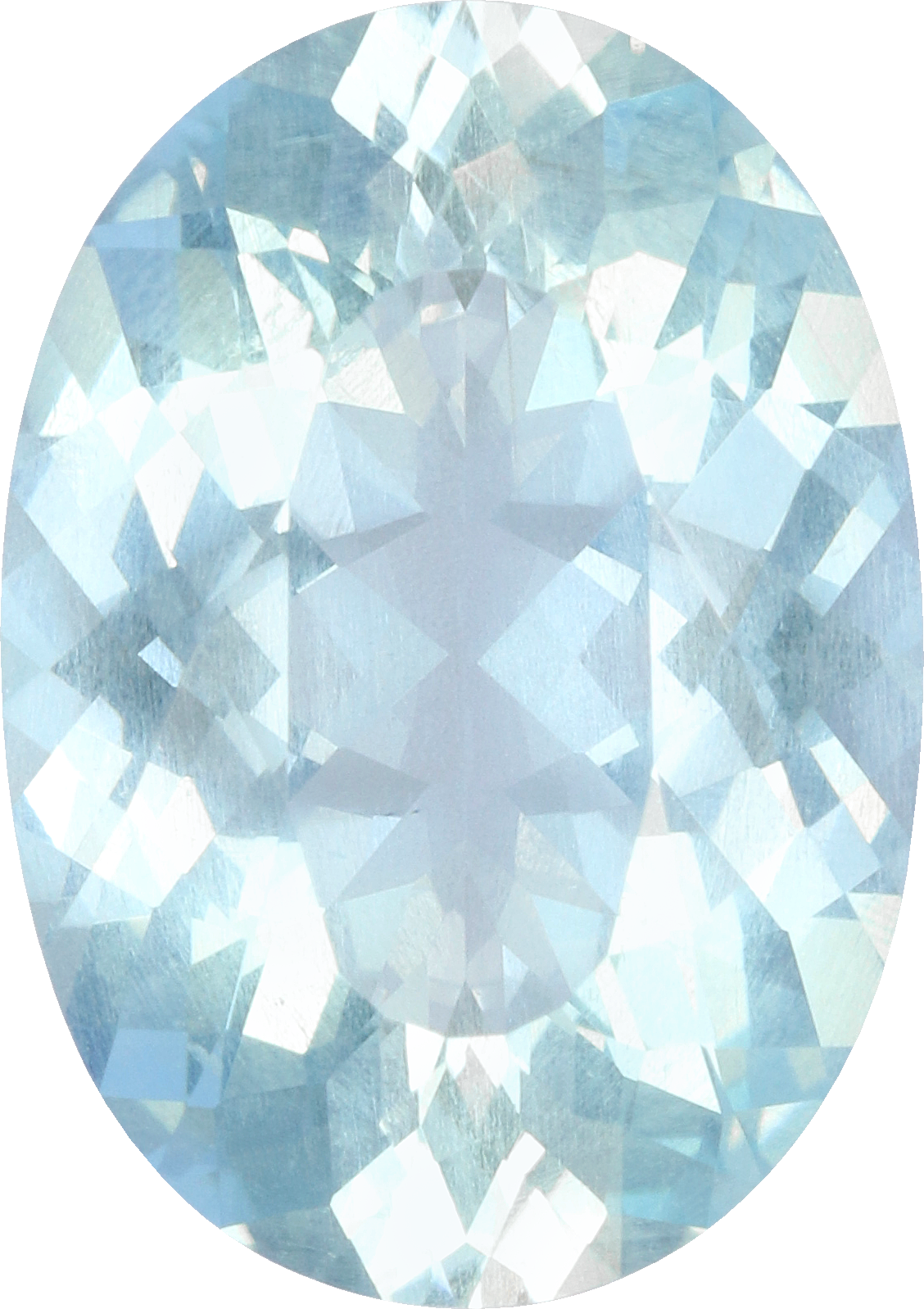 Oval cut aquamarine, 13.2 by 9.37 mm, shown at actual size