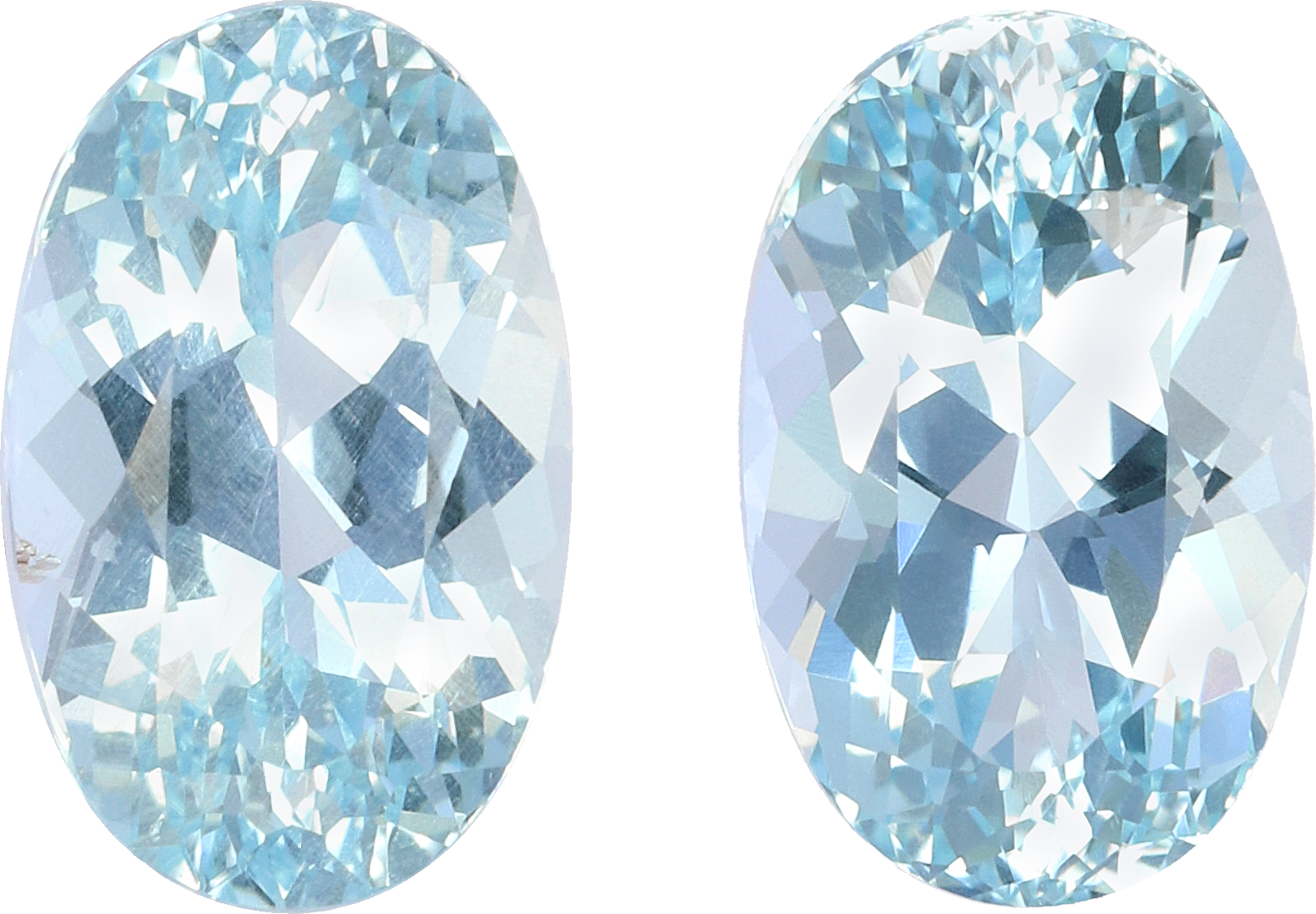 Oval cut aquamarine, 11.05 by 7 mm, shown at actual size