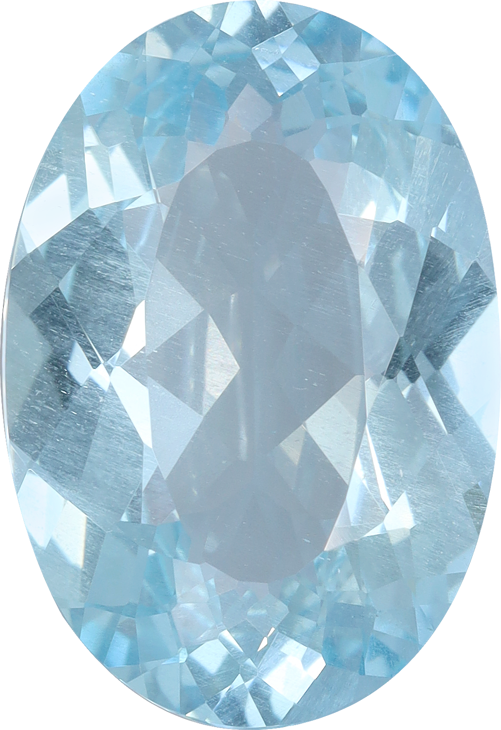 Oval cut aquamarine, 17.47 by 11.95 mm, shown at actual size