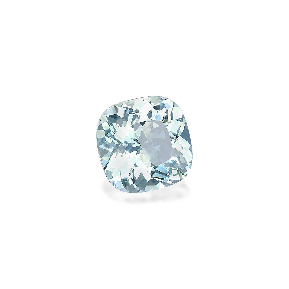 sky blue aquamarine, 3.46ct cushion cut — view 3