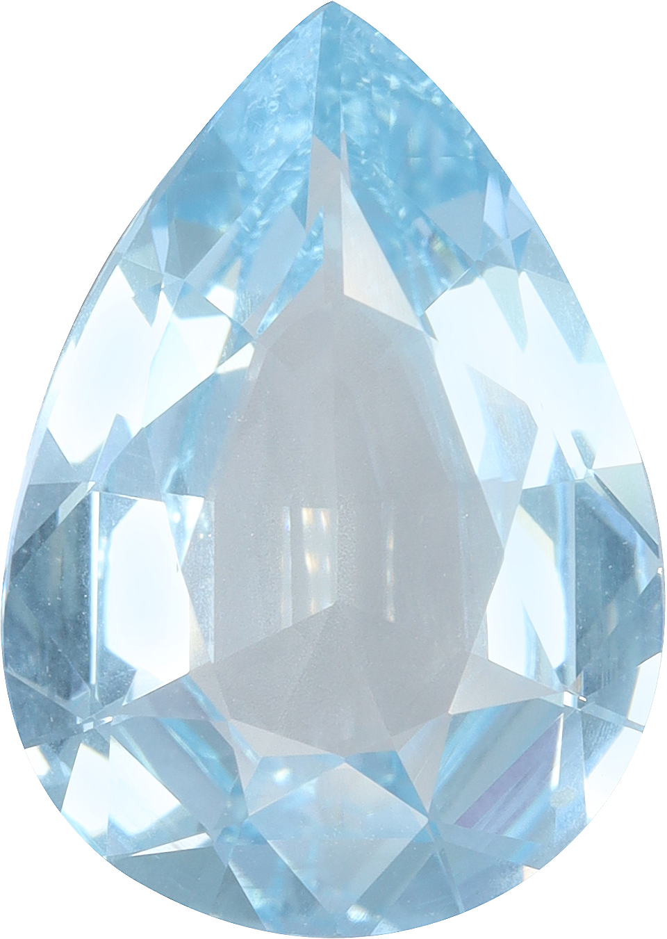 Pear cut aquamarine, 14.21 by 10.12 mm, shown at actual size