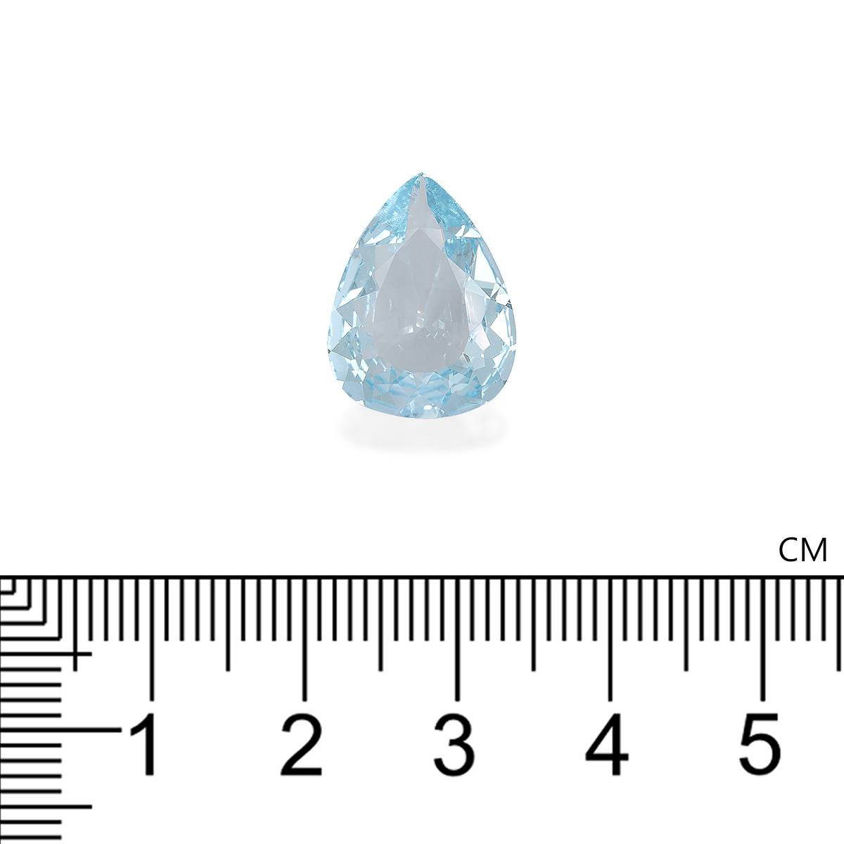 baby blue aquamarine, 5.89ct pear cut — view 4