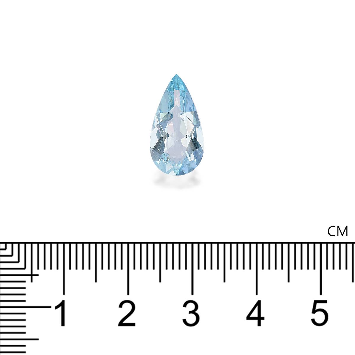 baby blue aquamarine, 4.05ct pear cut — view 4
