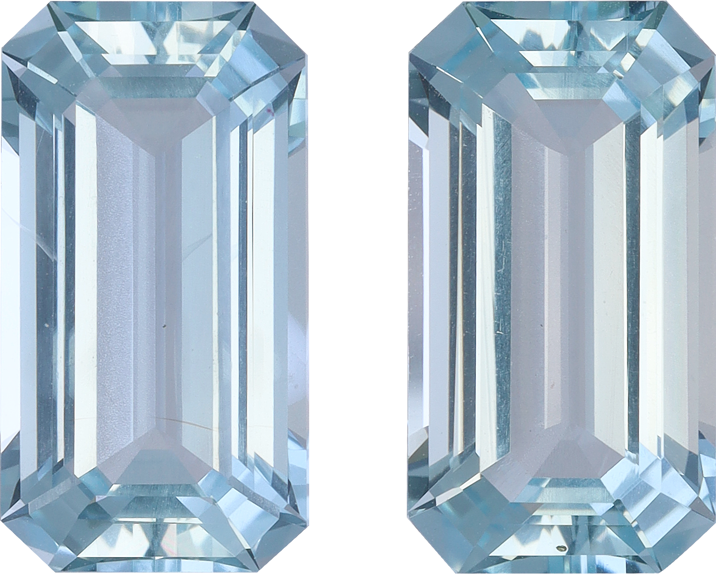 Rectangular cut aquamarine, 15.52 by 8.45 mm, shown at actual size