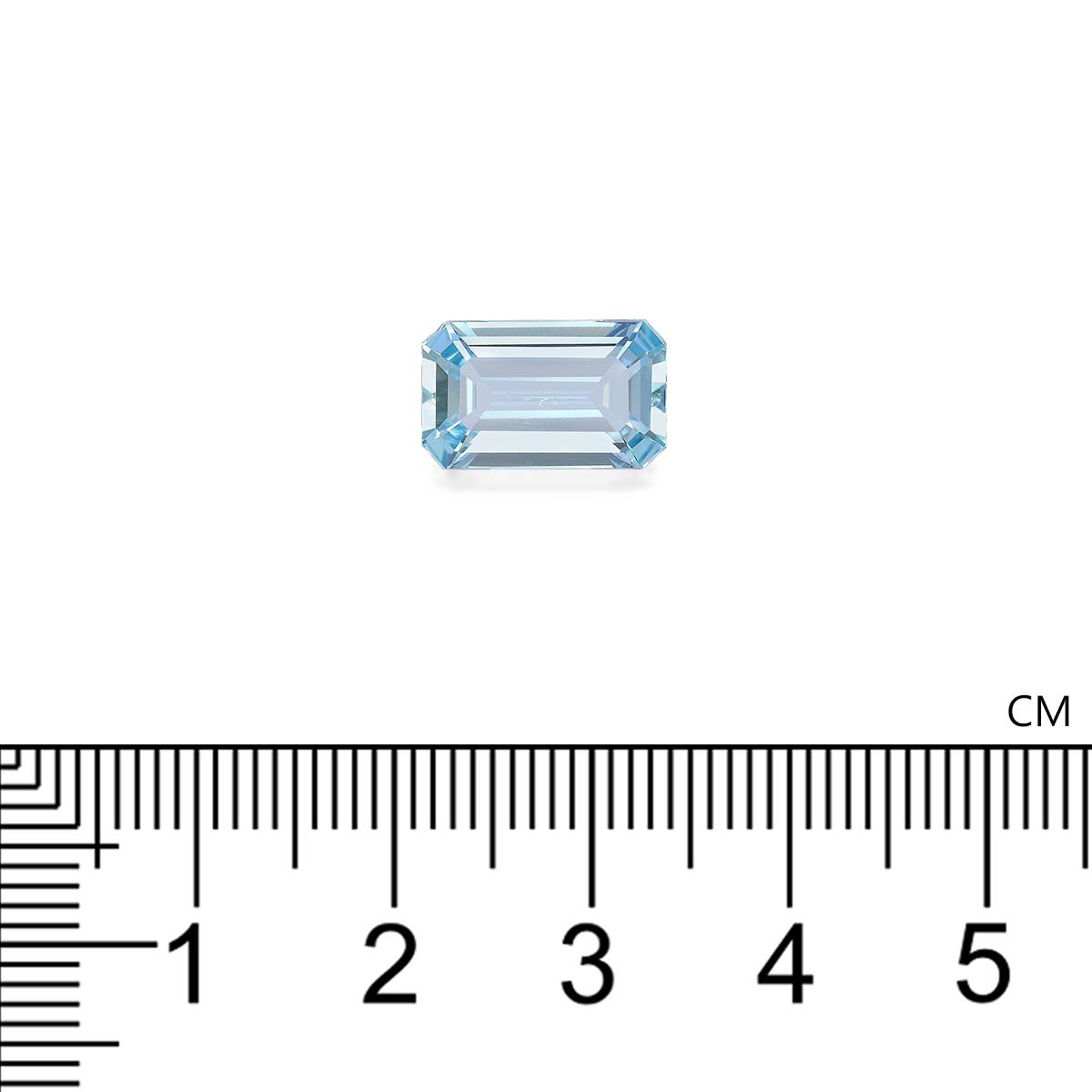 sky blue aquamarine, 3.45ct rectangular cut — view 4