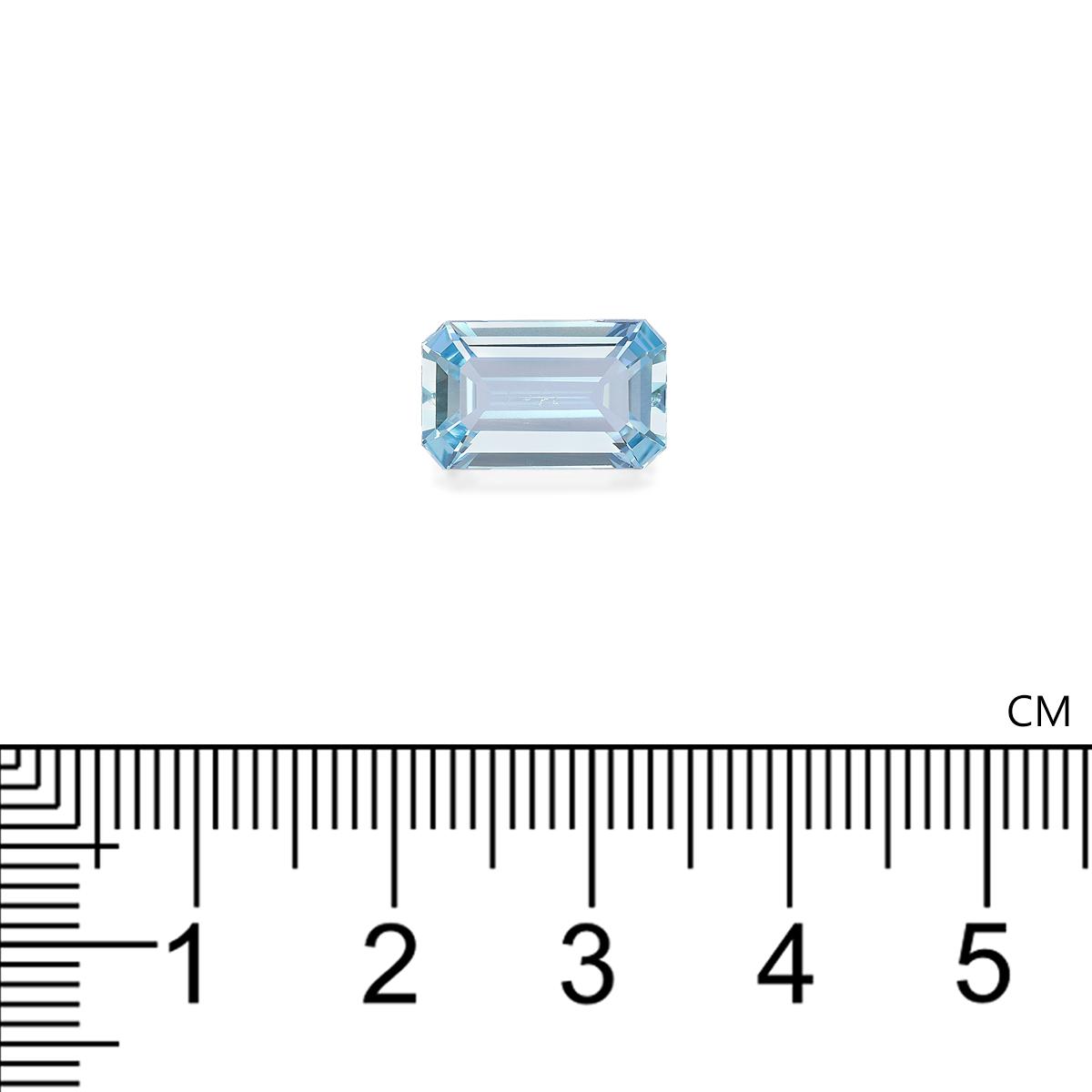 sky blue aquamarine, 3.45ct rectangular cut — view 4
