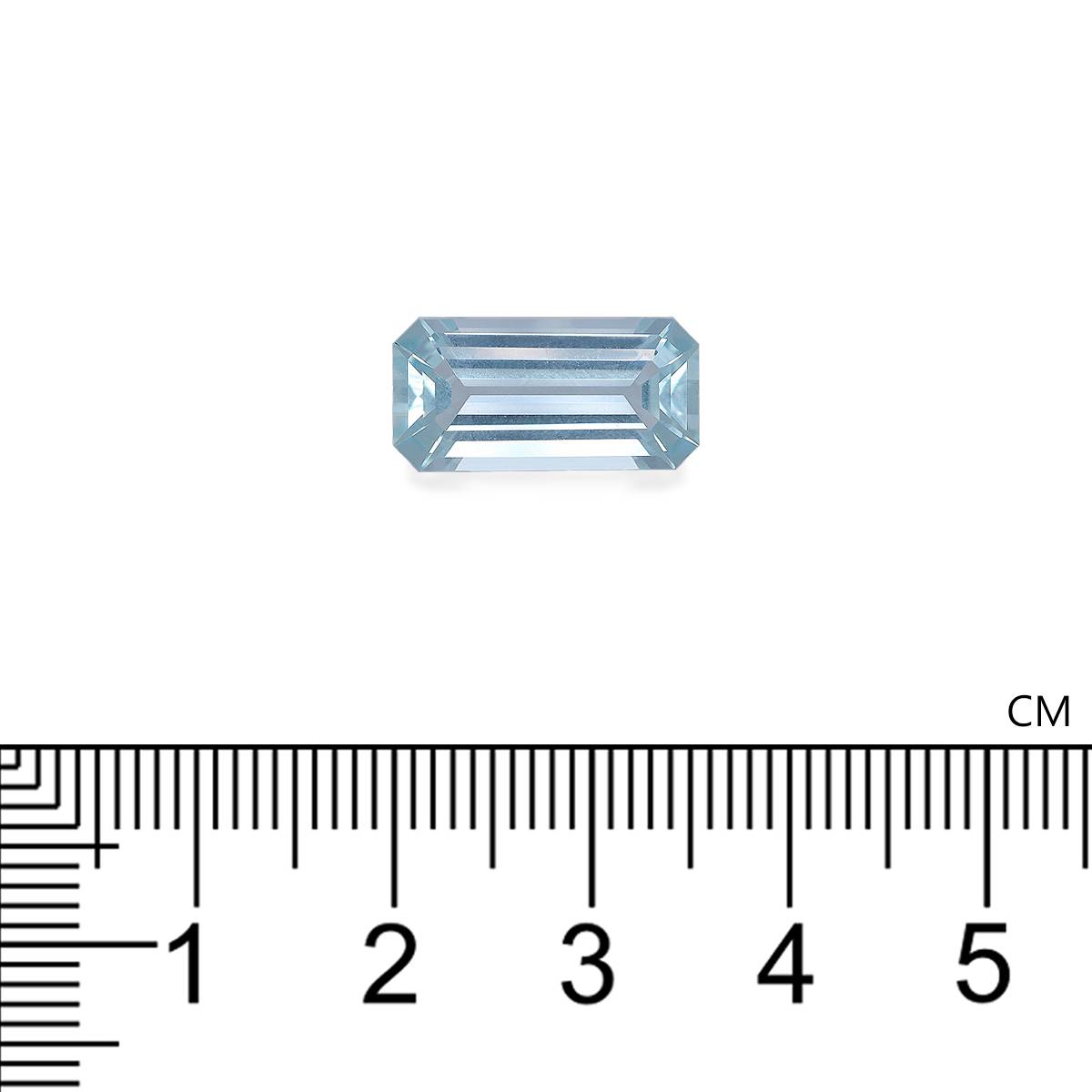 sky blue aquamarine, 5.31ct rectangular cut — view 4