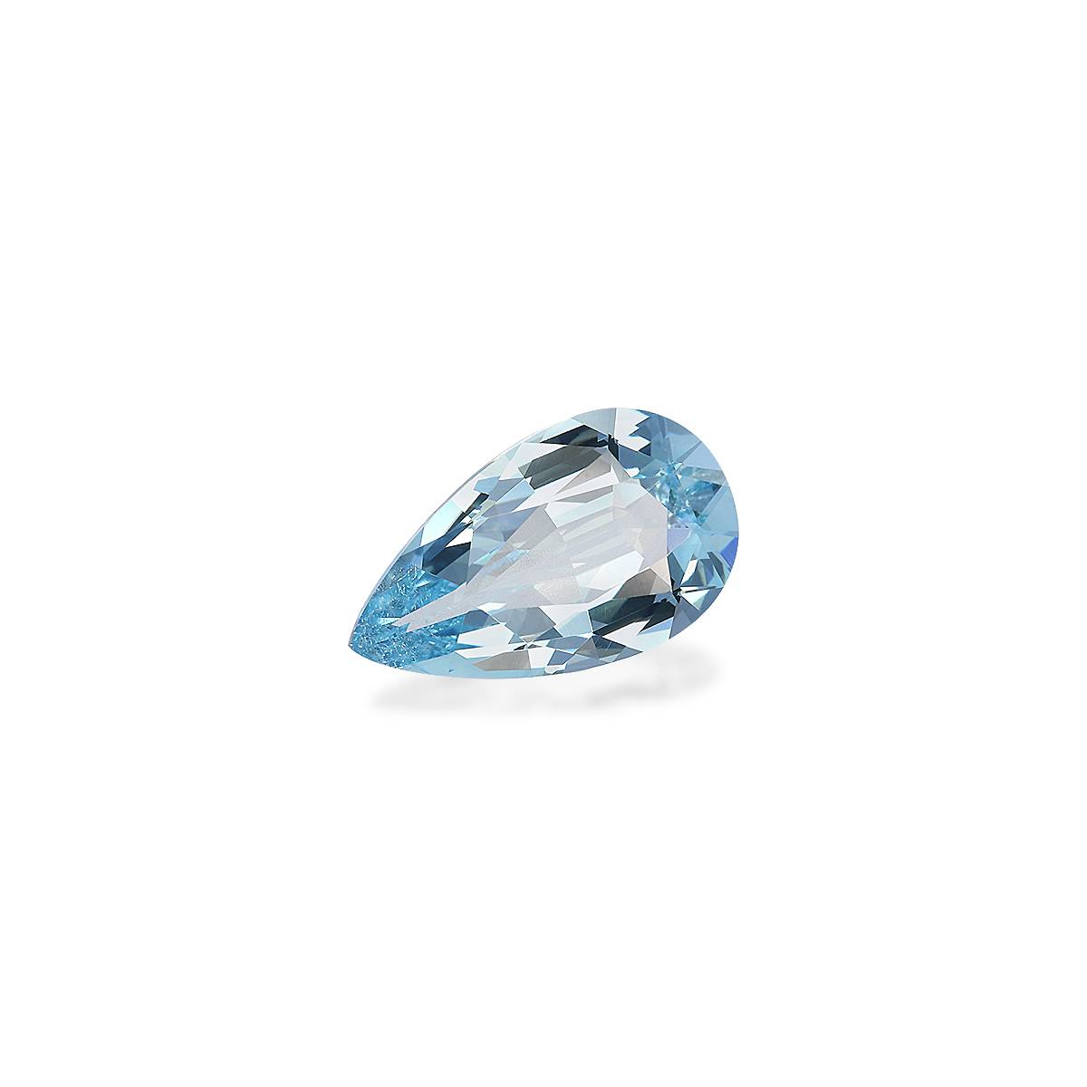 sky blue aquamarine, 3.51ct pear cut — view 3